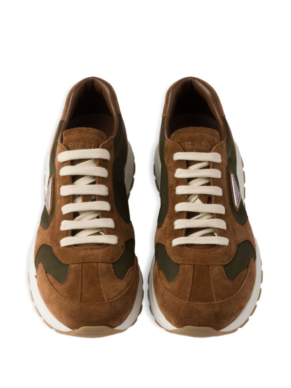 suede-panelled low-top sneakers - 4