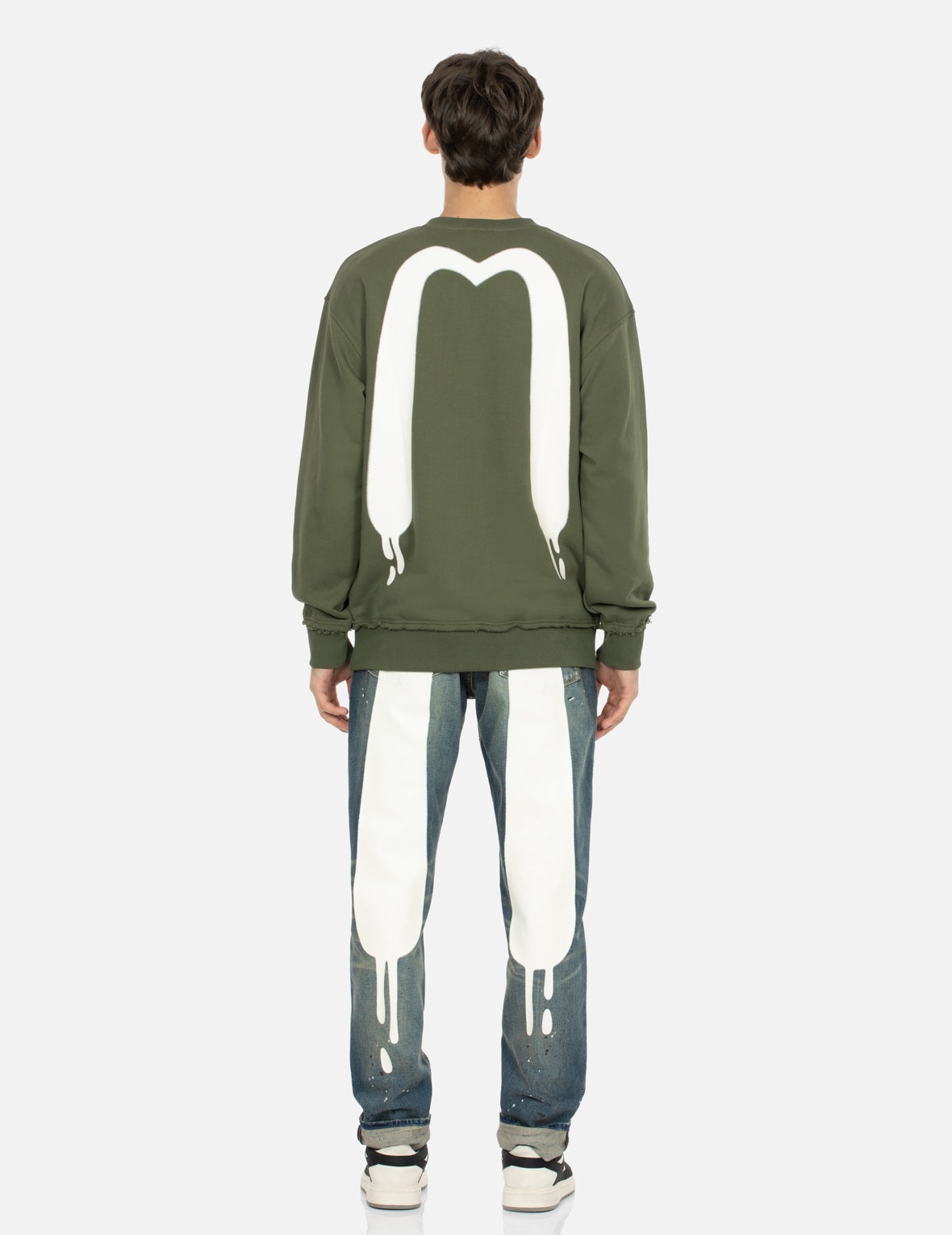 Graffiti Daicock and Kamon Print Relax Fit Sweatshirt - 5