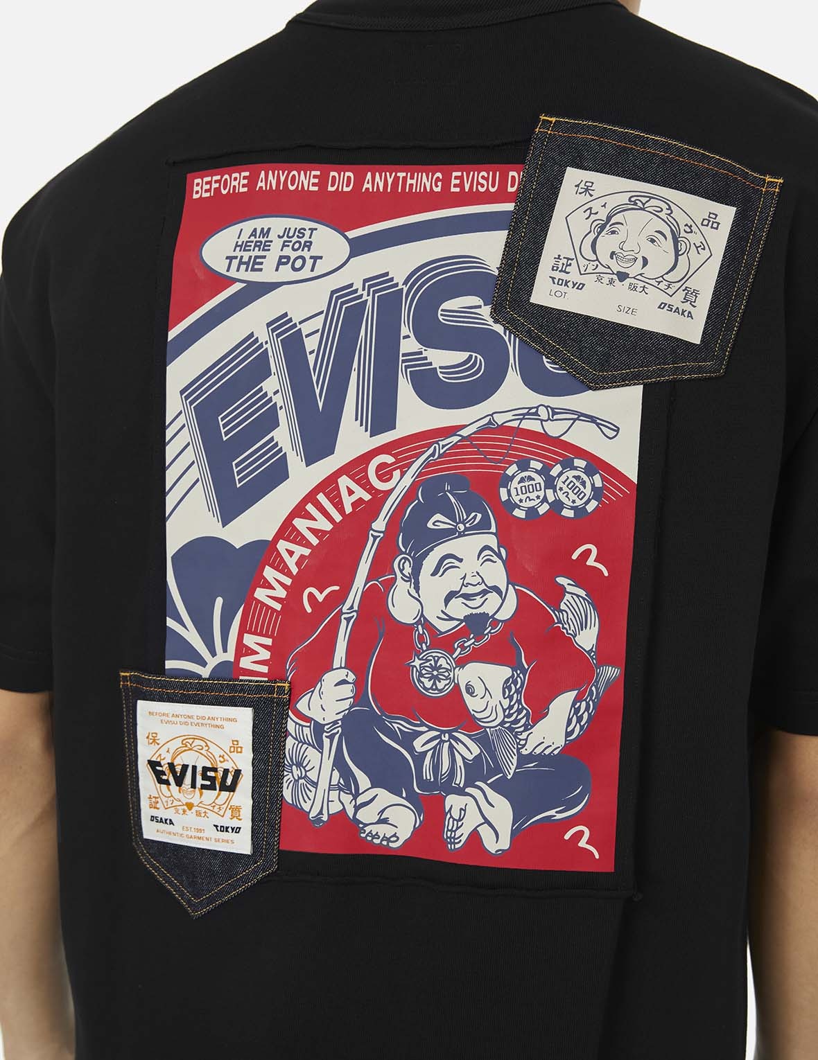 Ebisu Poster Appliqué and Seagull Embroidery T-Shirt - 5