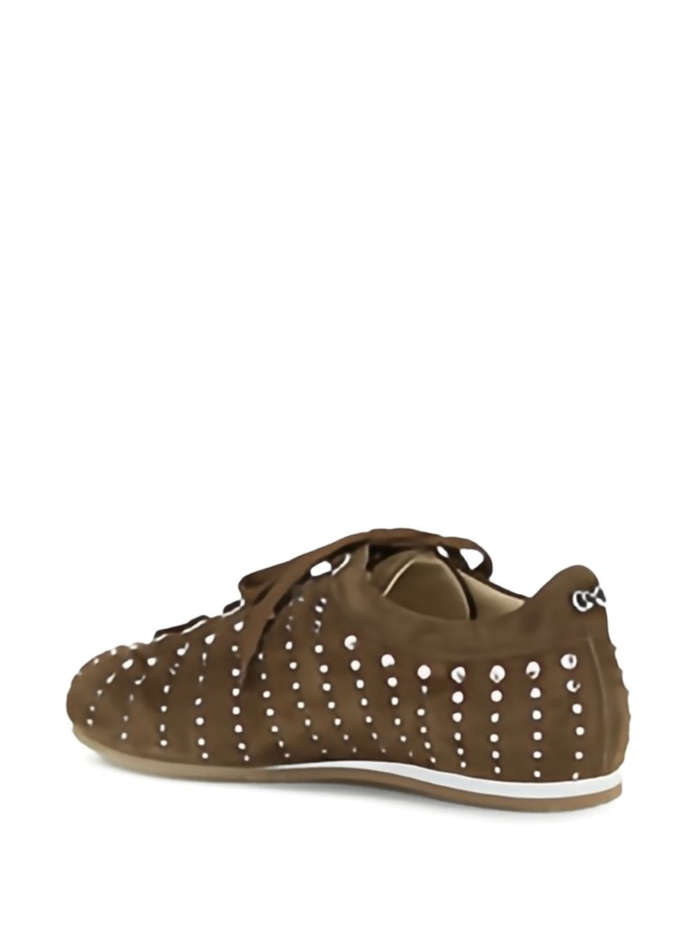 crystal-embellished suede sneakers - 4