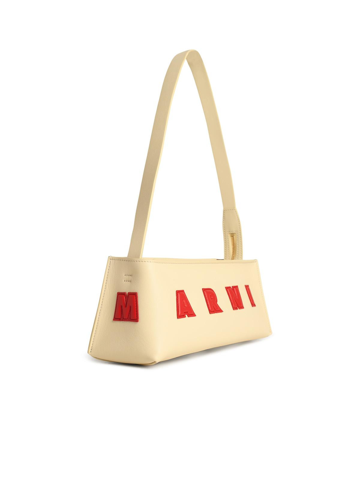 Marni 'Museo Baguette' Cream Leather Bag Women - 2