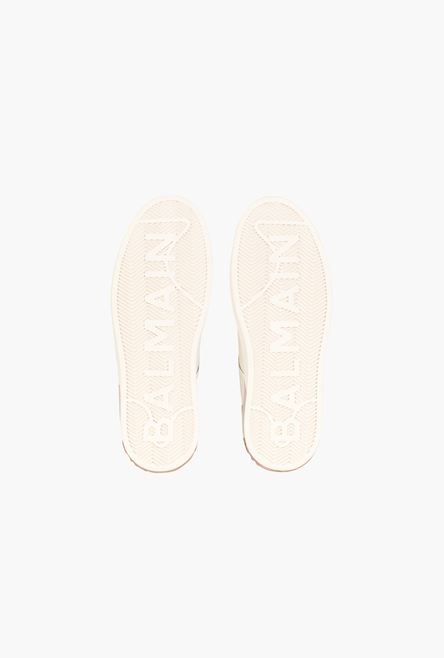 White calfskin and metallic pink leather B-Court sneakers - 5