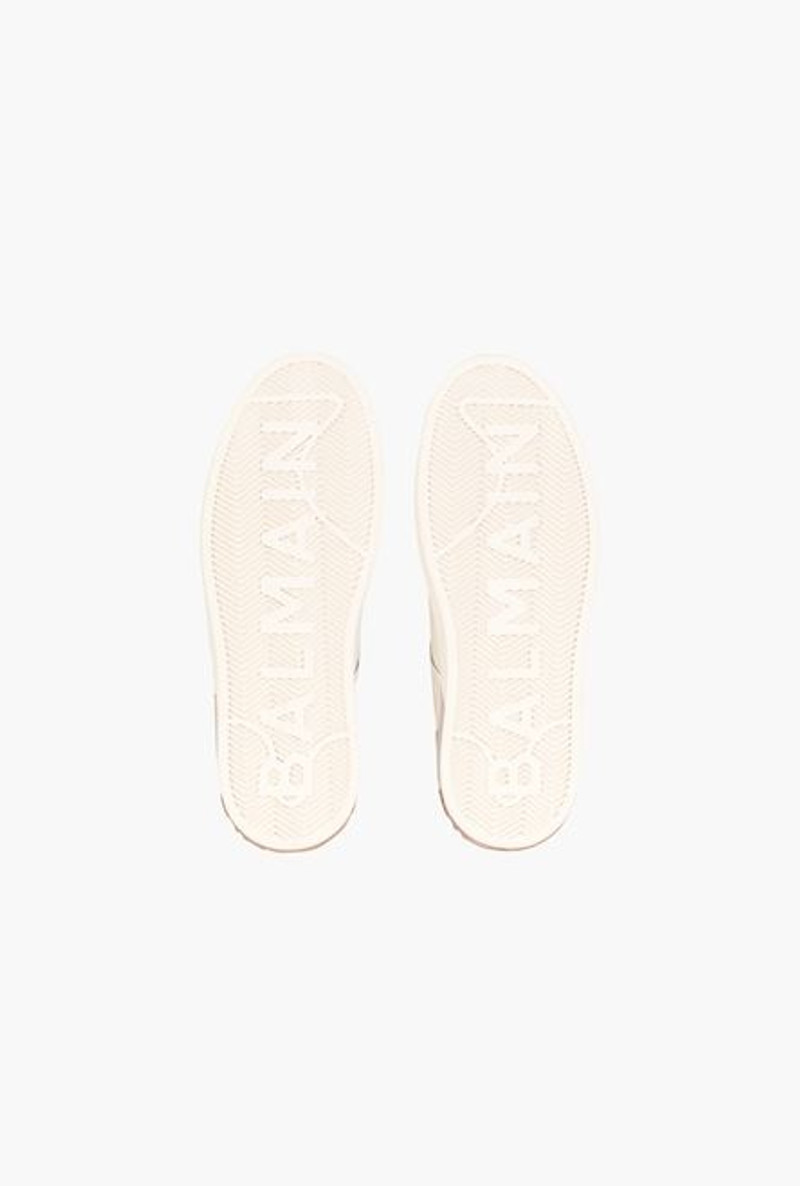 White calfskin and metallic pink leather B-Court sneakers 5