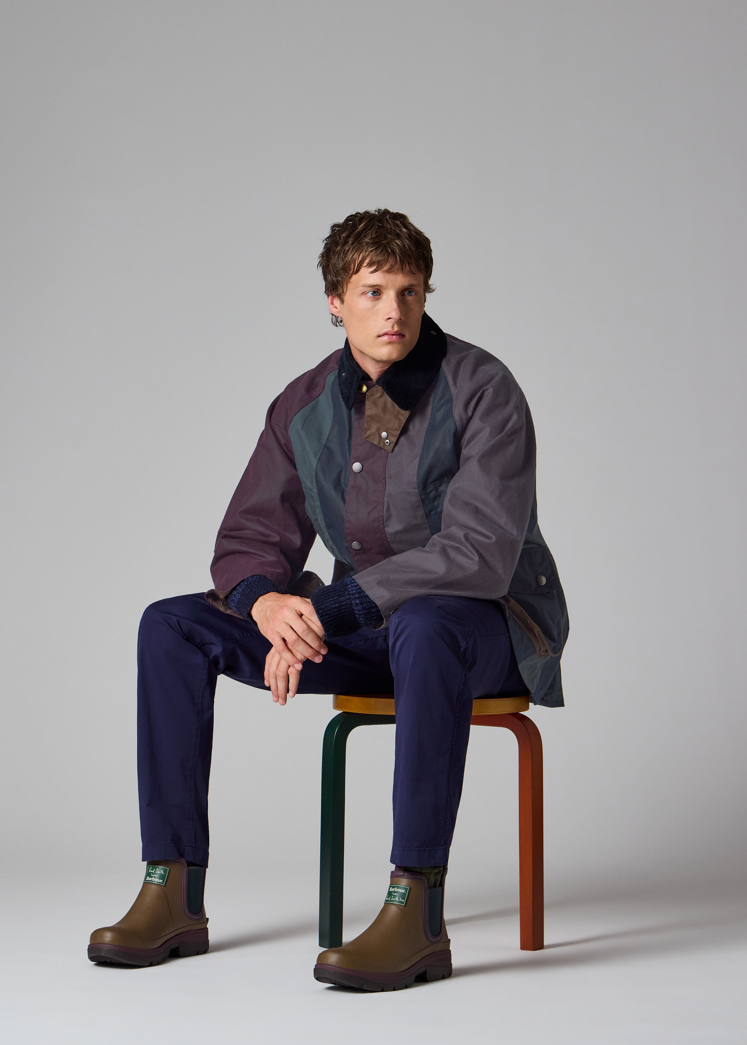 Paul Smith loves Barbour - Striped Oversized Bedale Wax Jacket - 6