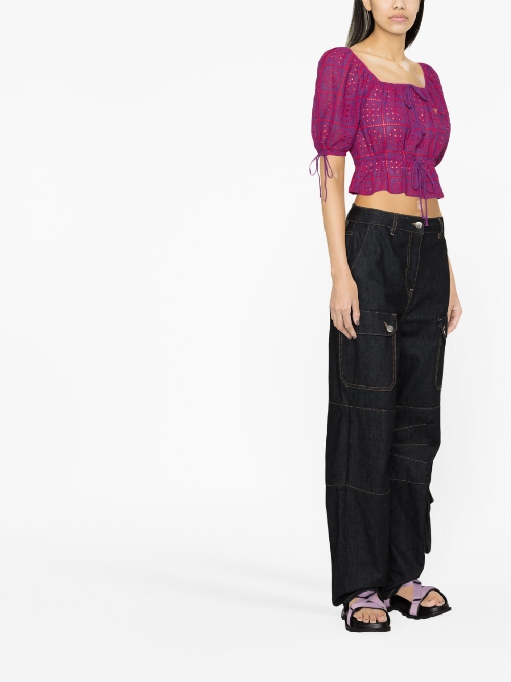 broderie anglaise crop top - 3