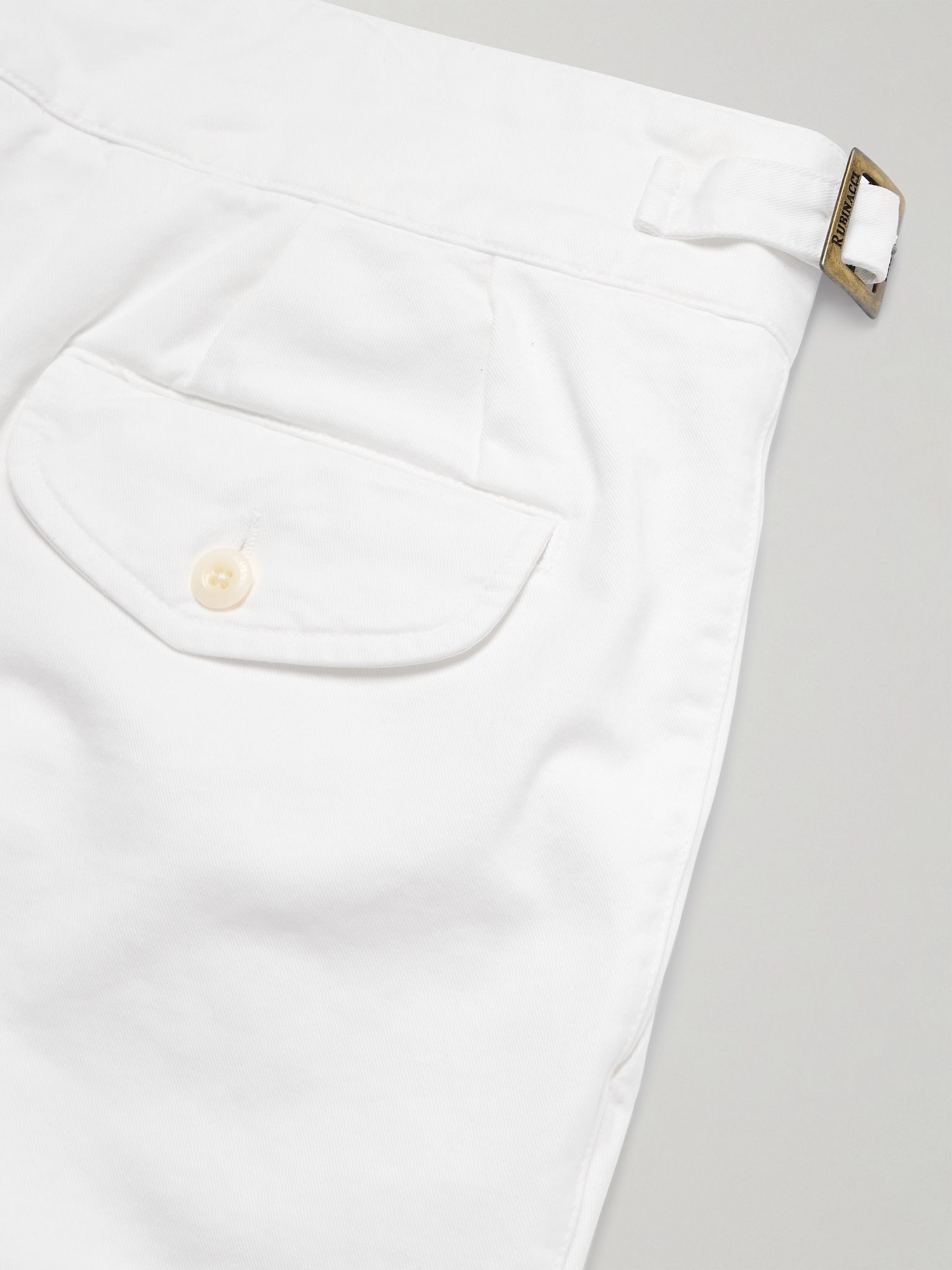 Manny Straight-Leg Pleated Cotton Shorts White - 5