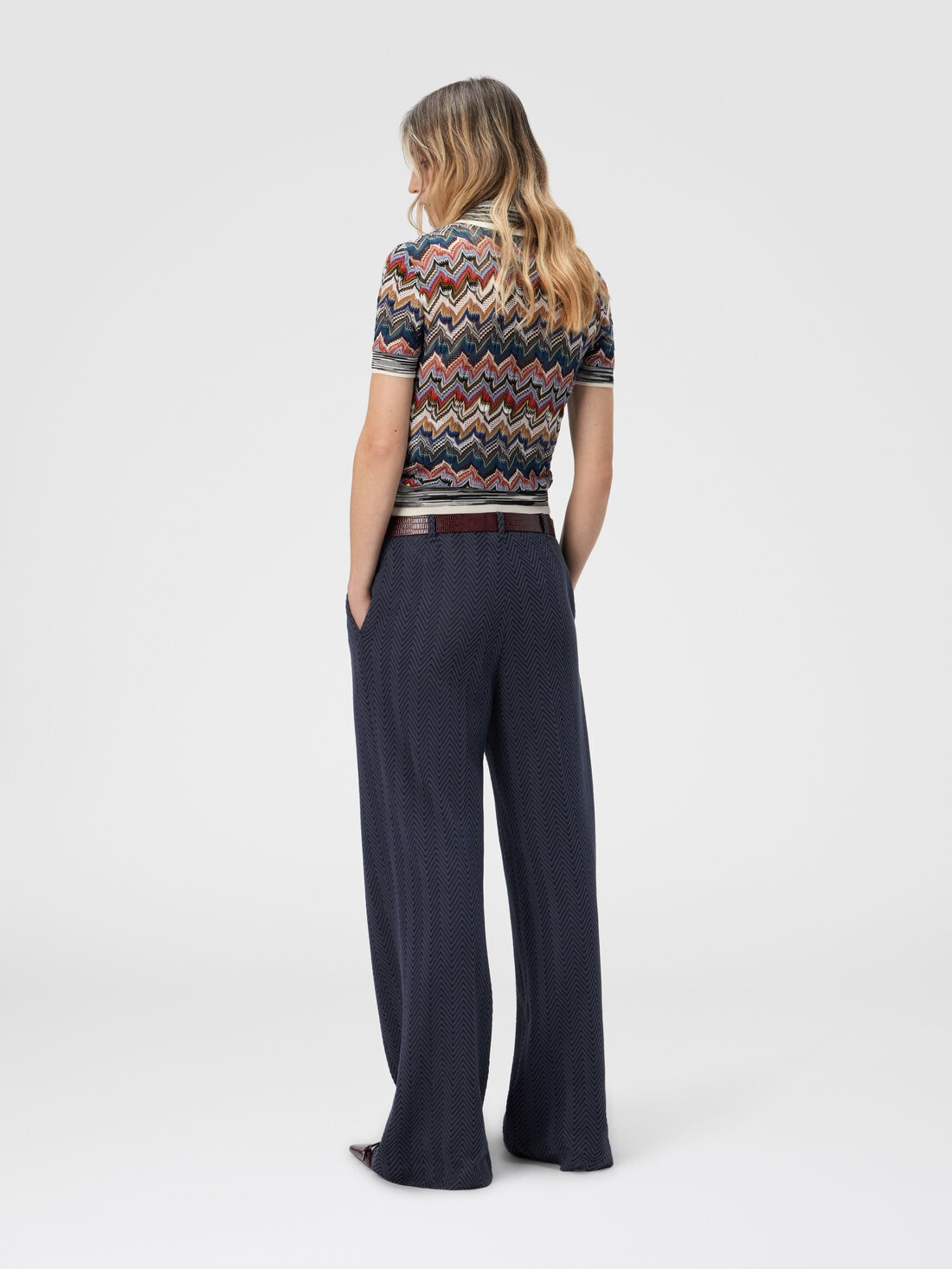 Short Sleeve Polo in Embroidered Lace - 3