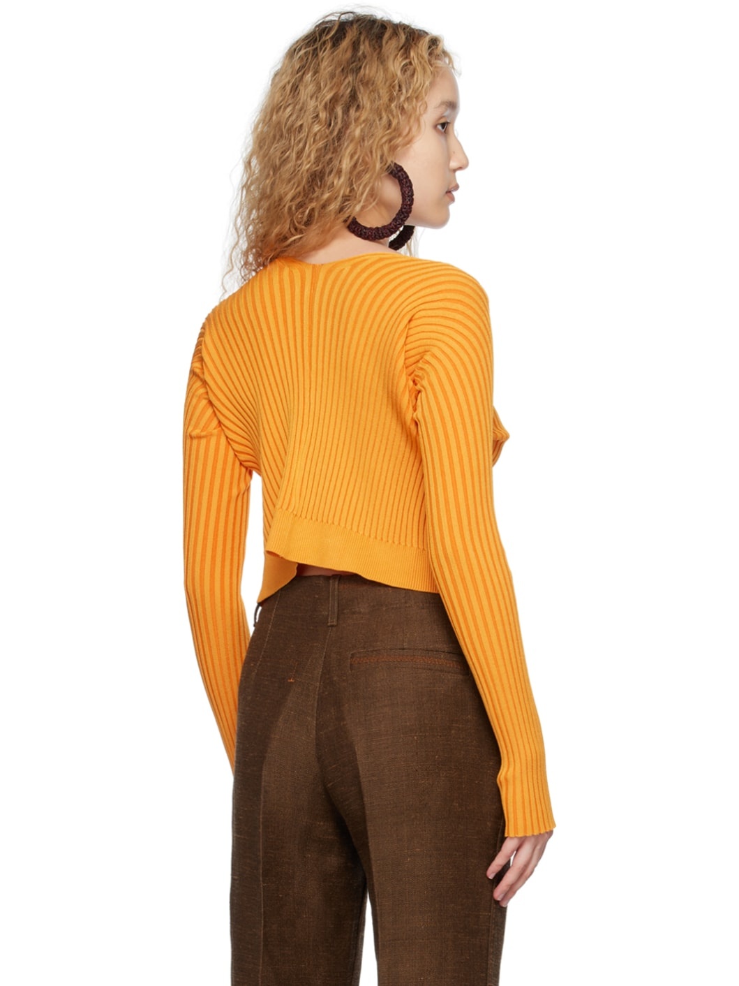Orange Le Raphia 'La Maille Pralù Longue' Cardigan - 3