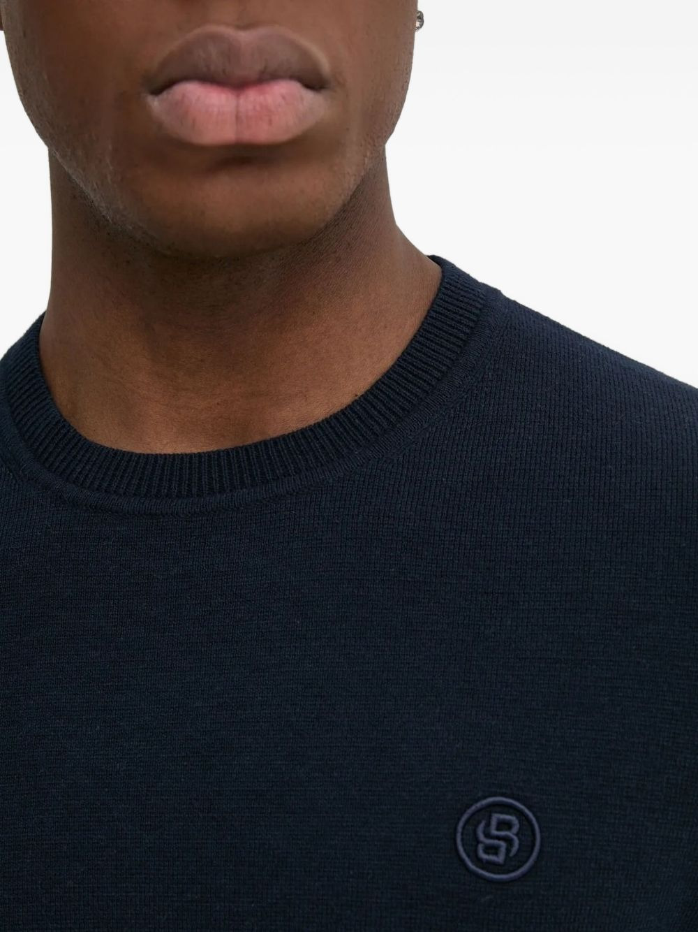 logo-embroidered crew-neck sweater - 4