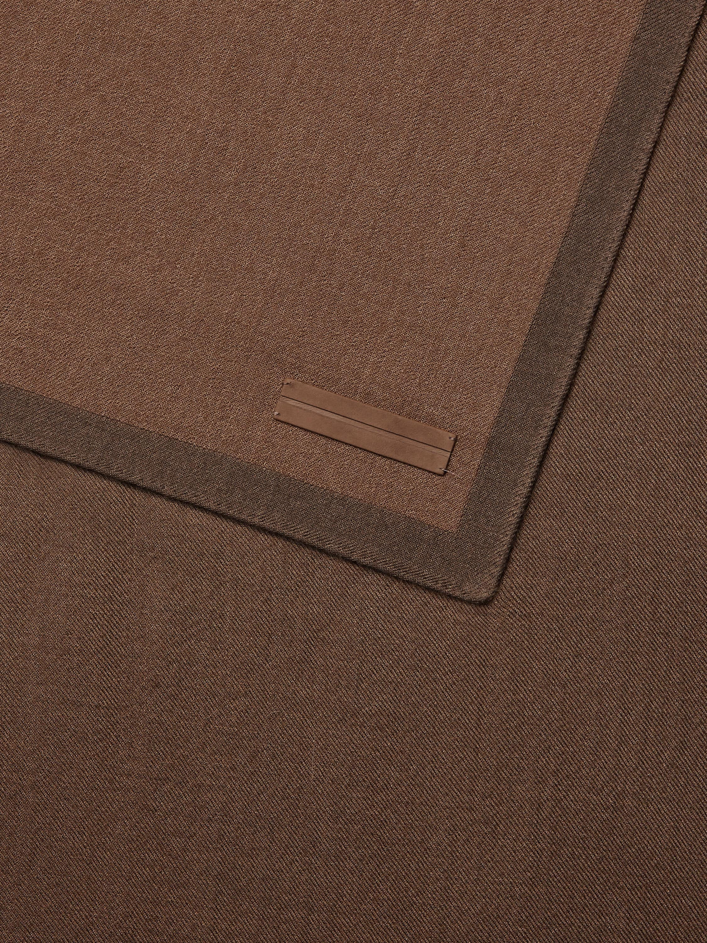 BROWN CASHMERE AND SILK SCARF - 2