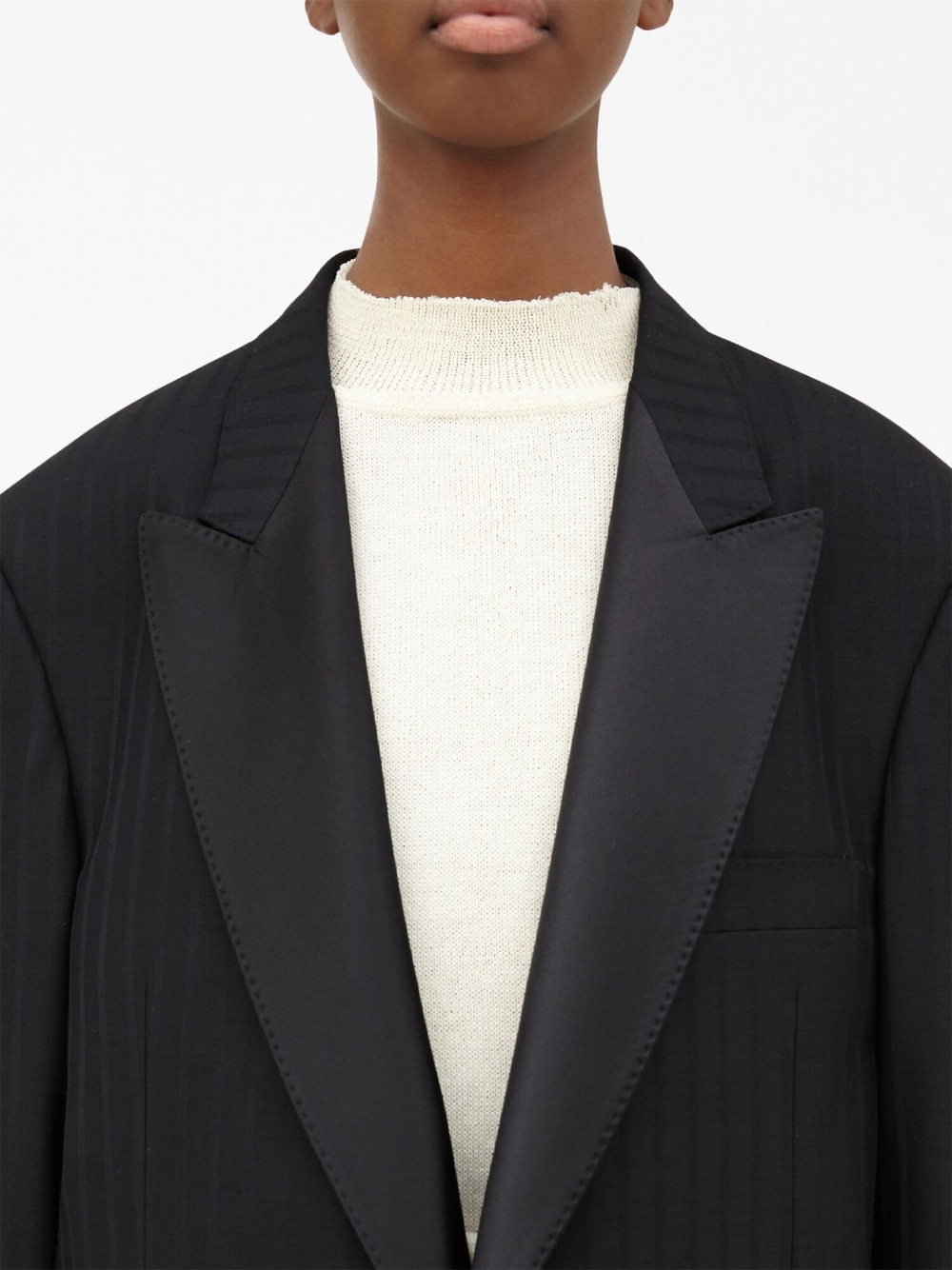 single breasted wool blazer - 4