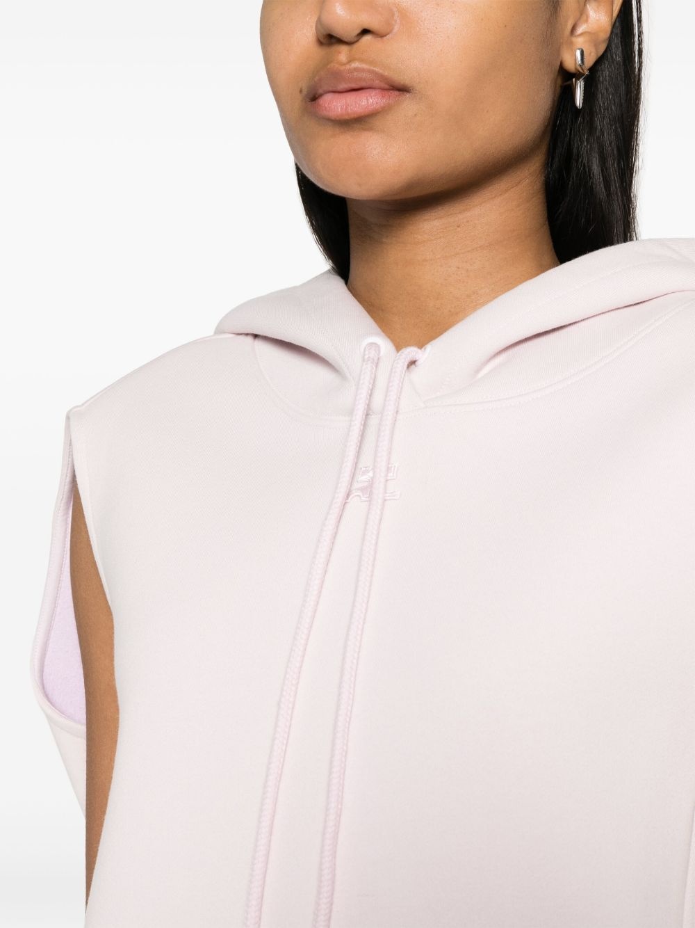 logo-embroidered jersey hoodie - 5