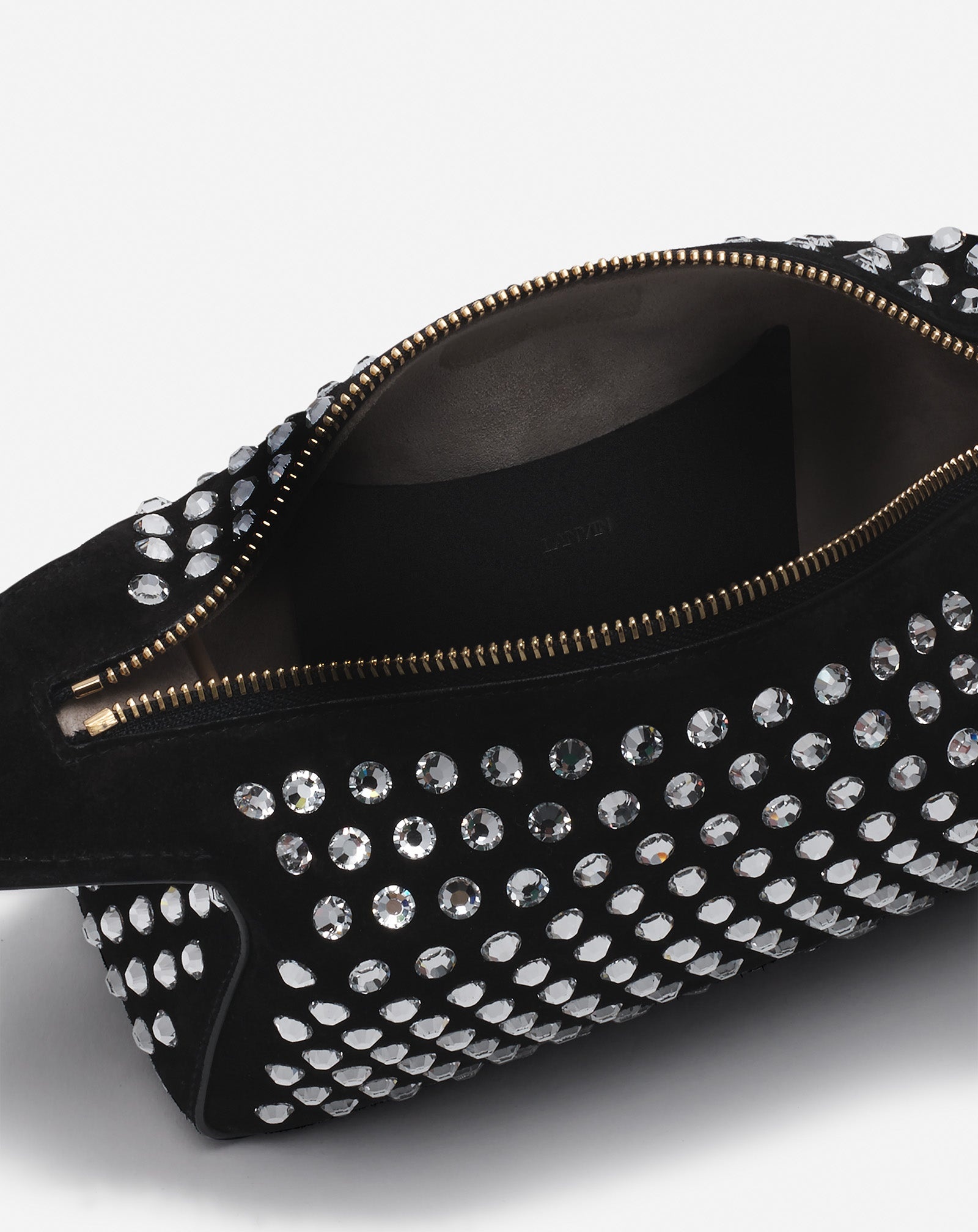 HAUTE SEQUENCE LEATHER CLUTCH BAG WITH RHINESTONES - 6