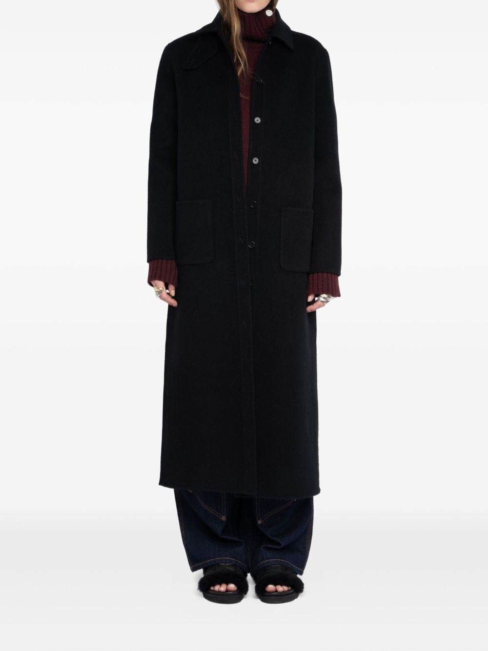 patch-pocket single-breasted coat - 2