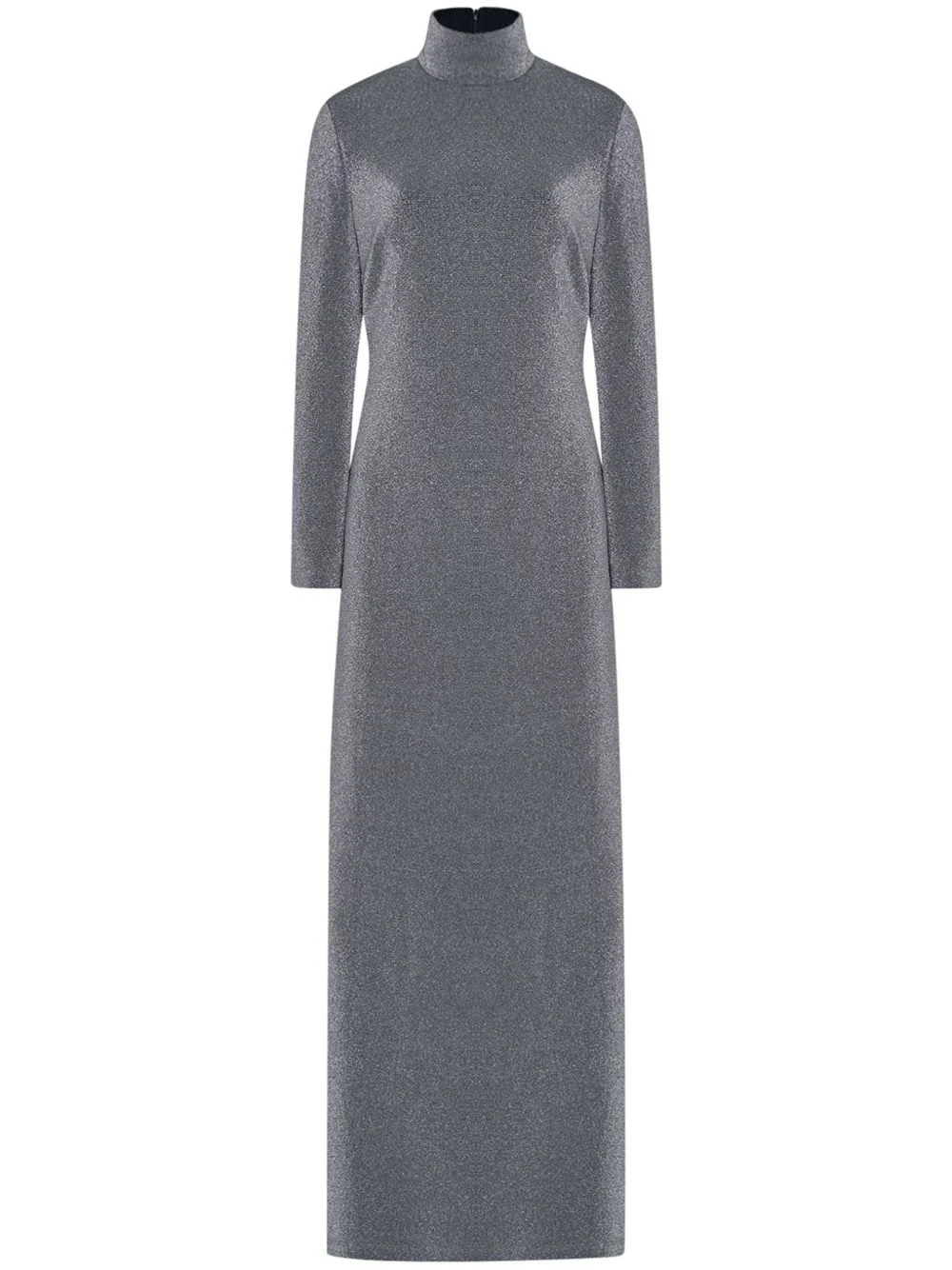 mock-neck metallic maxi dress - 1