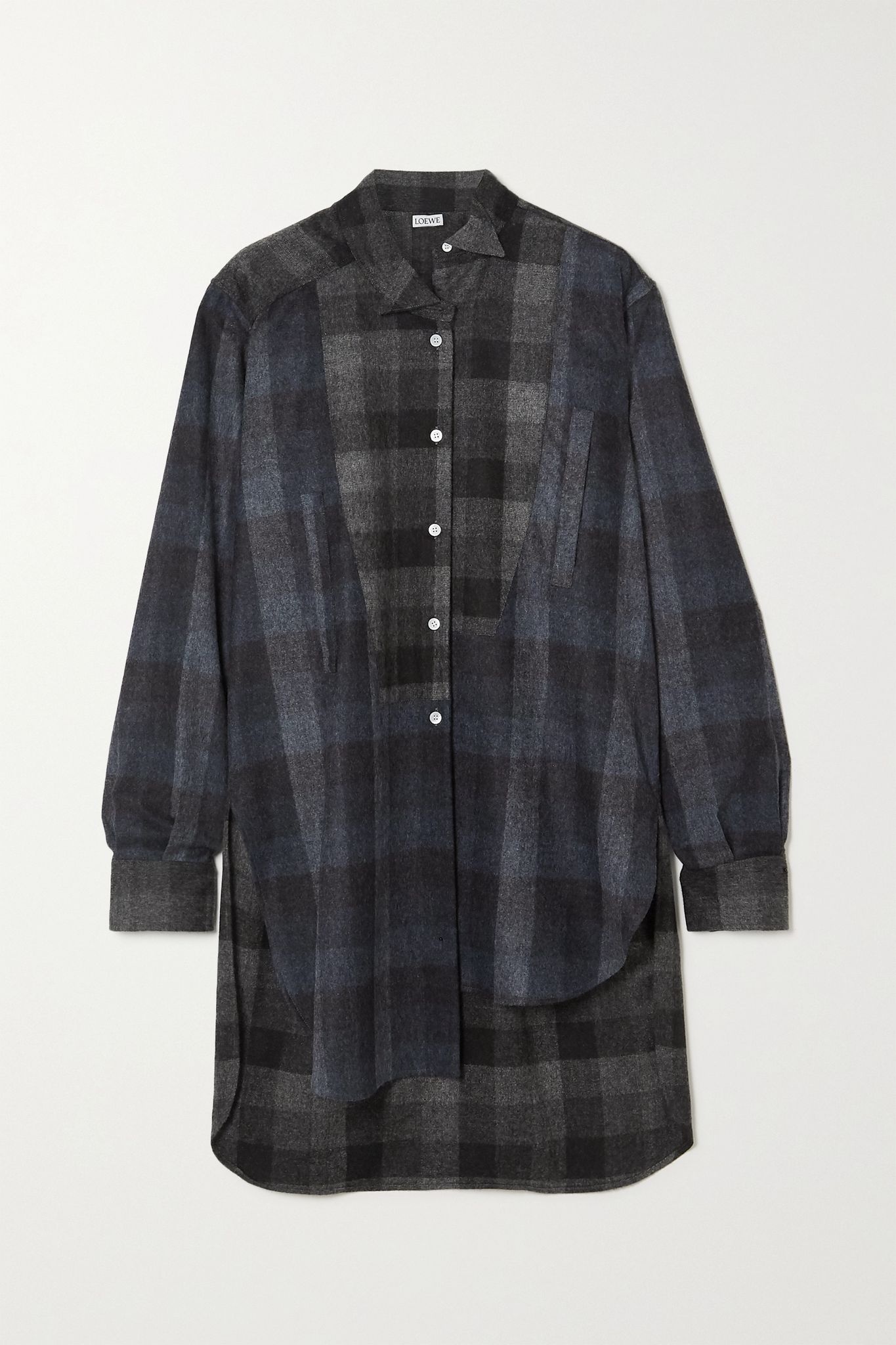 Checked wool-flannel shirt - 1