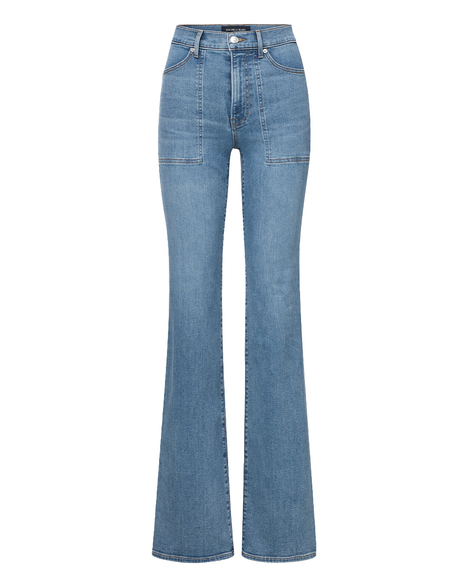 CROSBIE PATCH-POCKET SLIM WIDE-LEG JEAN - 1