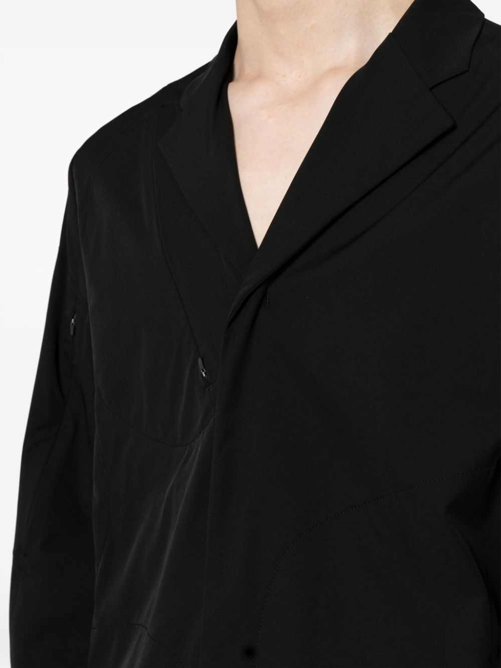zip-detail notched-collar shirt jacket - 5