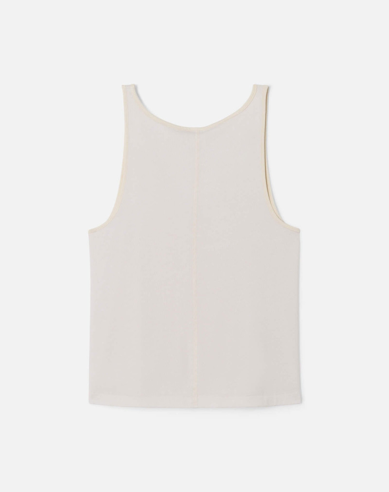 Hanes Slim V Neck Tank - Vintage White 2