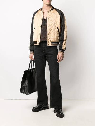 SAINT LAURENT diamond pattern bomber jacket outlook