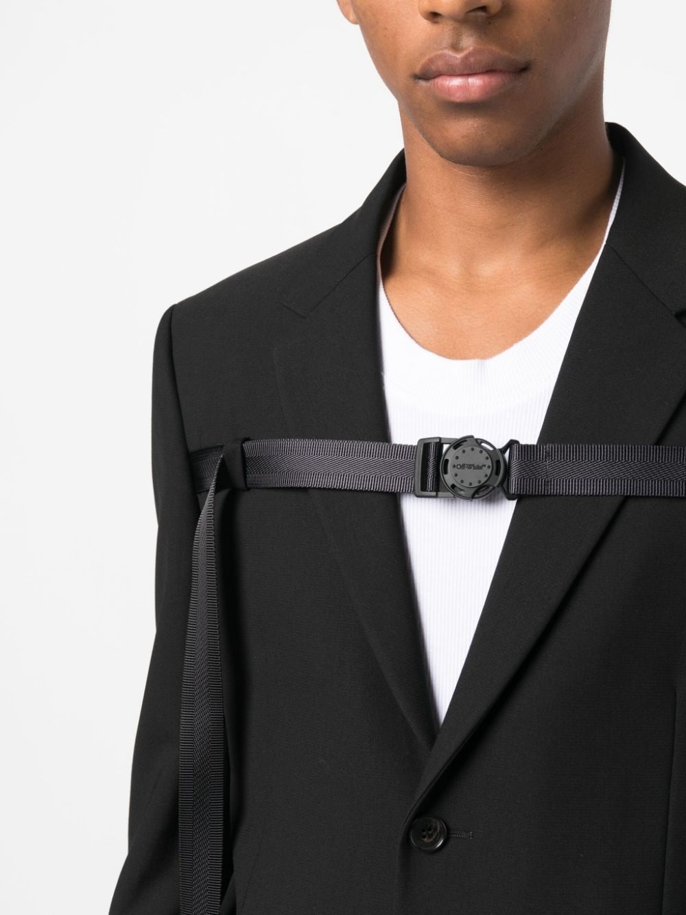 buckled single-breasted blazer - 5