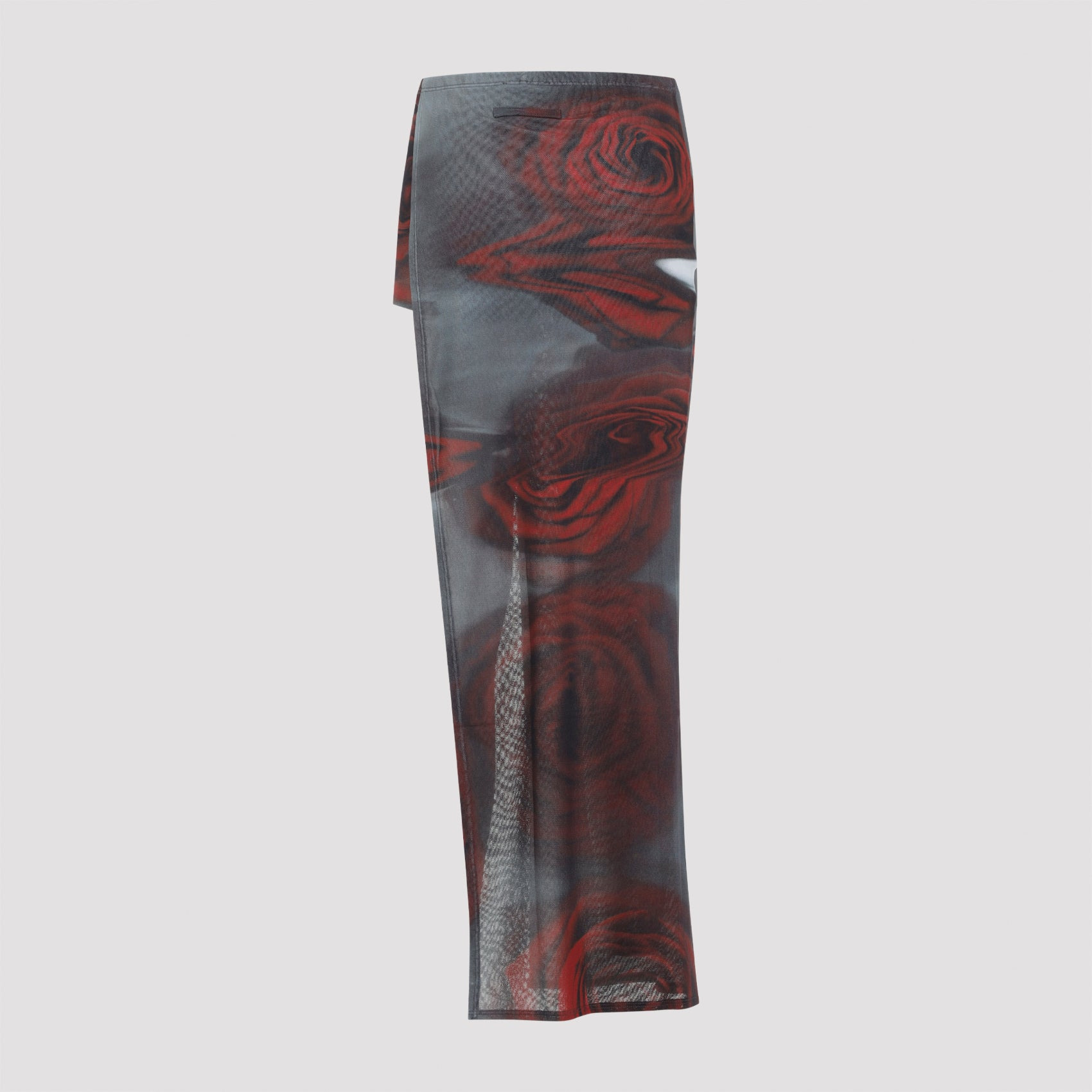 Mesh Asymetric Skirt Short Printed "Blurry Roses" Women - 2