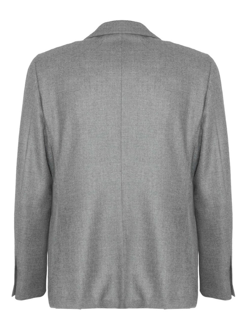 LARDINI brooch-detail cashmere blazer outlook