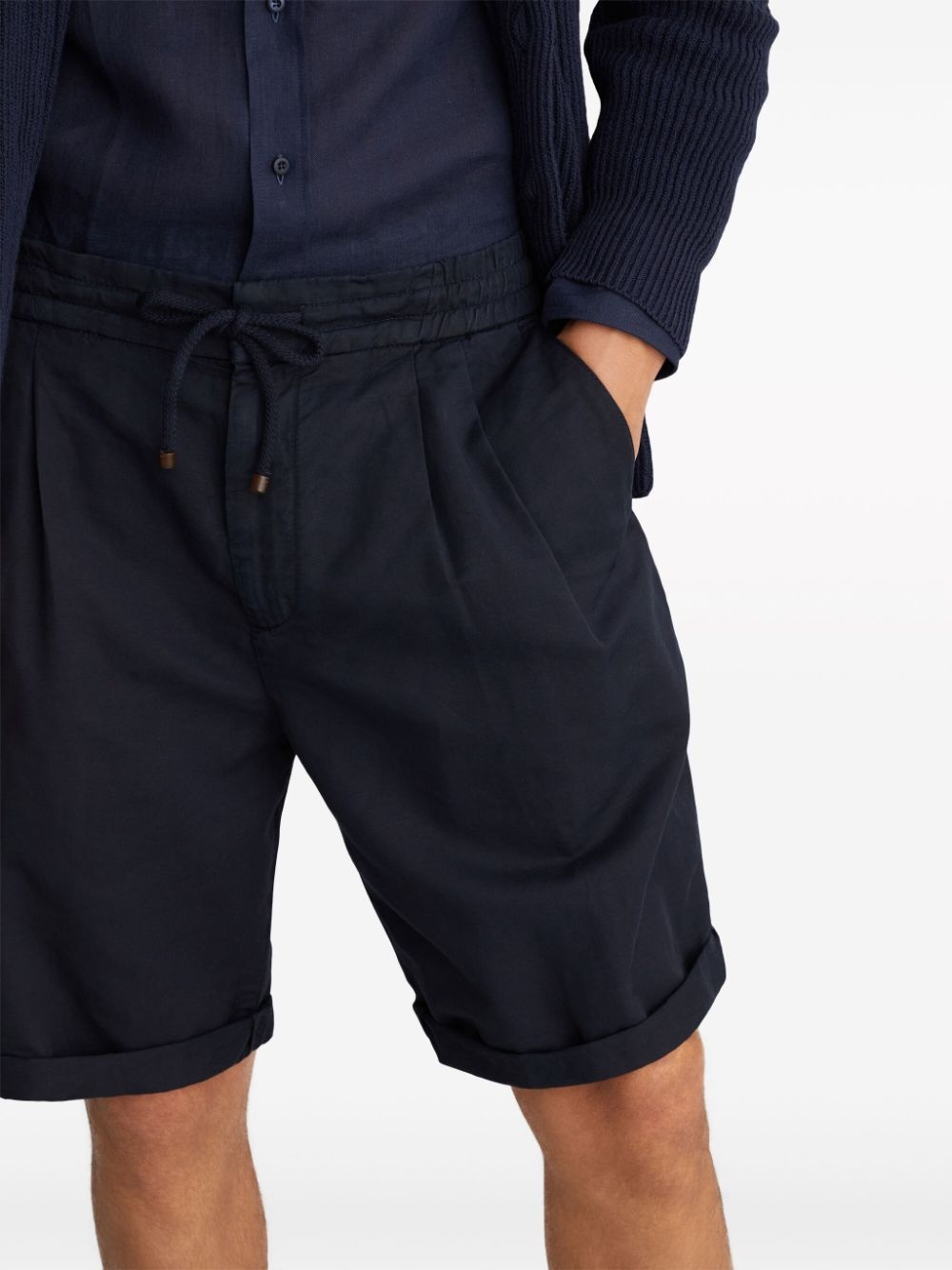 drawstring-waistband knee-length bermuda shorts - 4