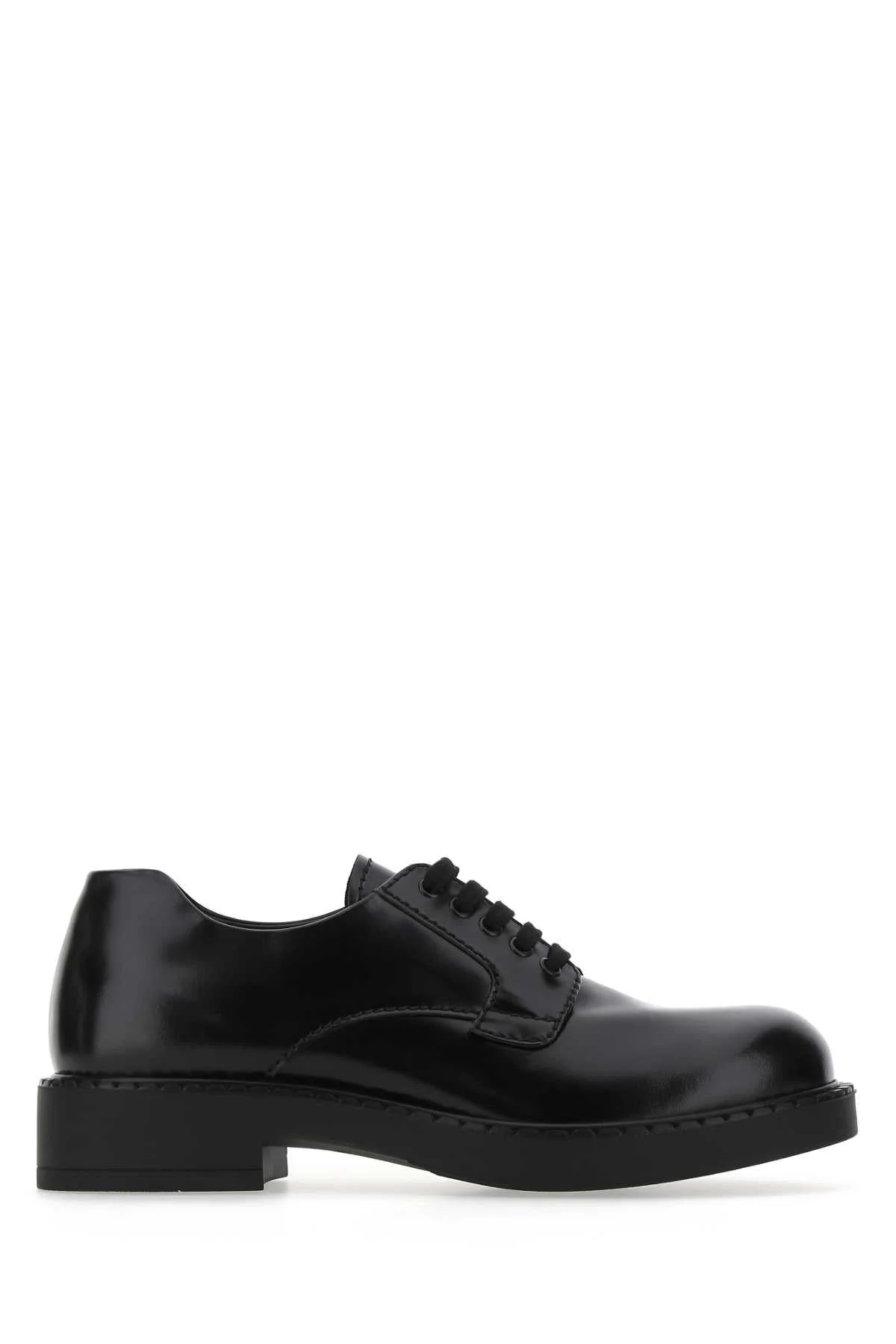 Prada Men Black Leather Lace-Up Shoes - 1