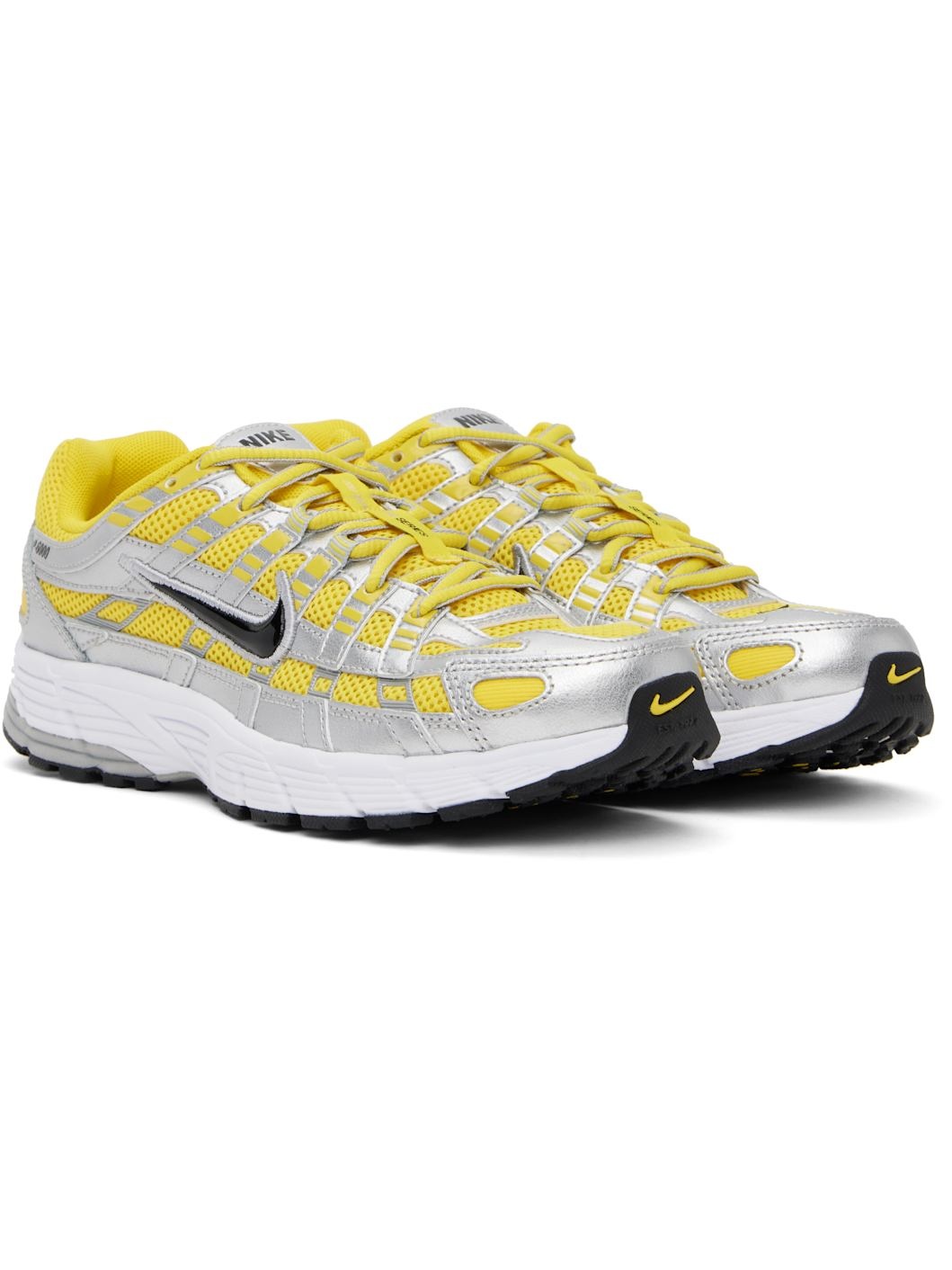Silver & Yellow P-6000 Sneakers - 4