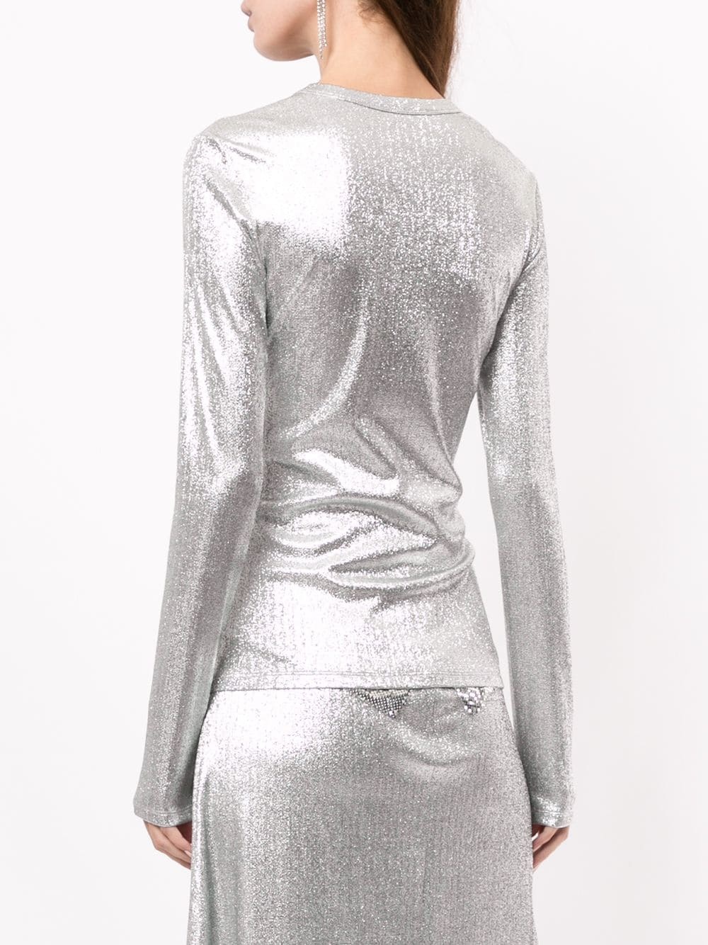draped button blouse - 4