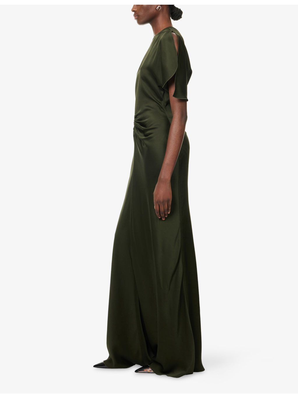 Split-Short-Sleeve Regular-Fit Woven Midi Dress - 3