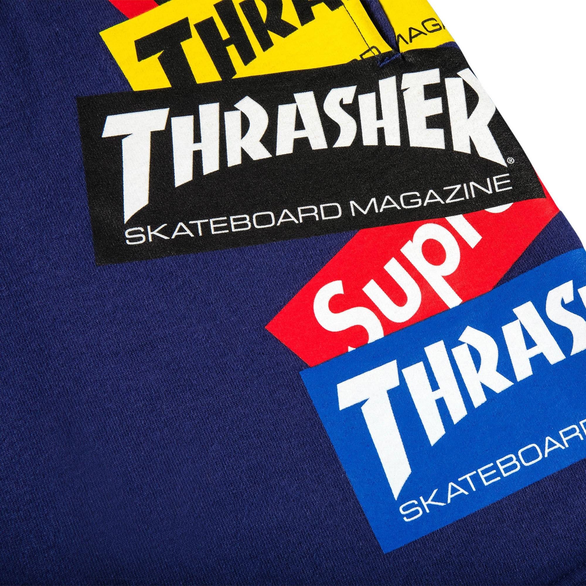 Supreme x Thrasher Multi Logo Sweatshort 'Washed Navy' - 3