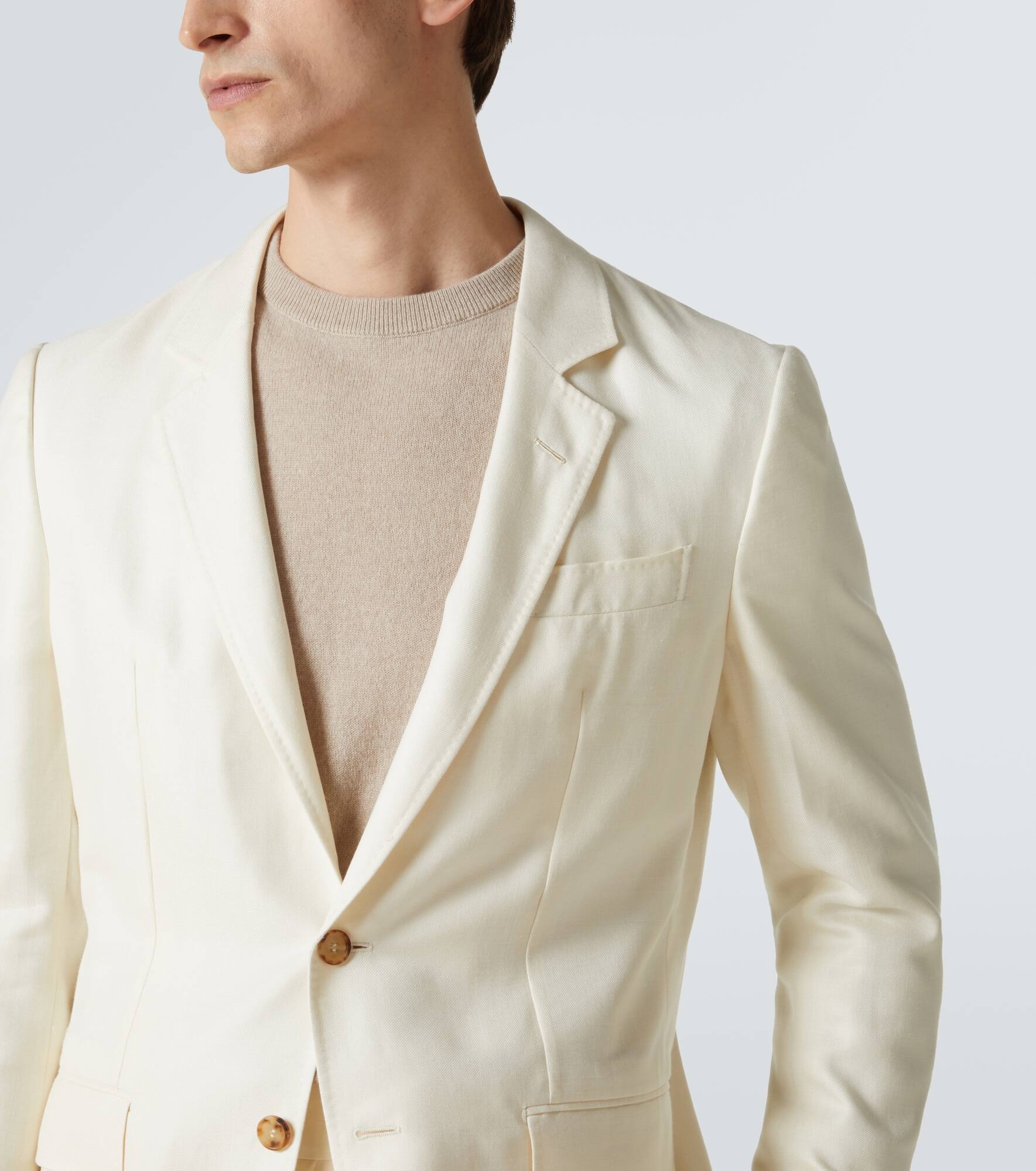 Wool, silk and linen corduroy blazer - 5