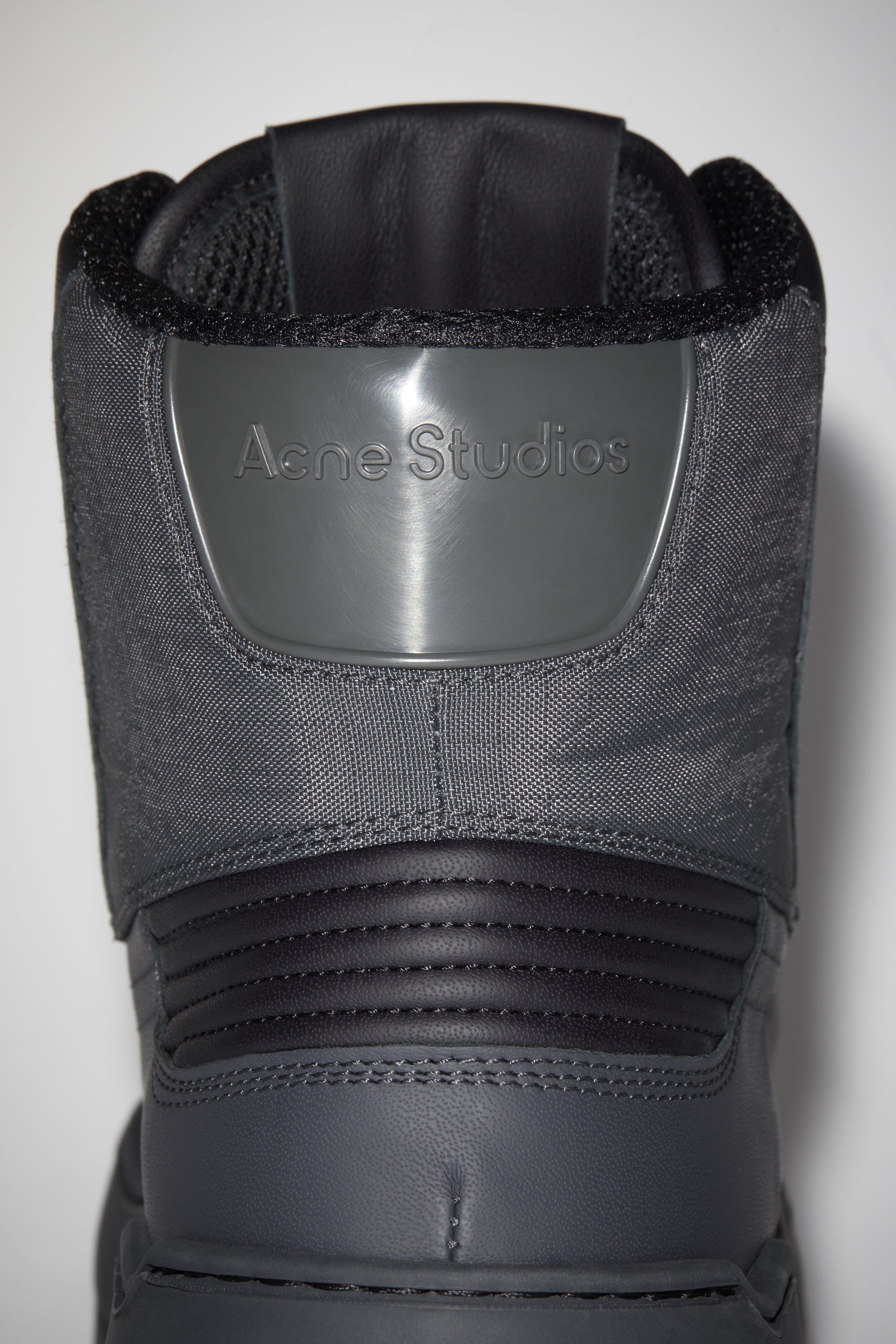 Leather lace-up ankle sneakers - Multi anthracite - 7
