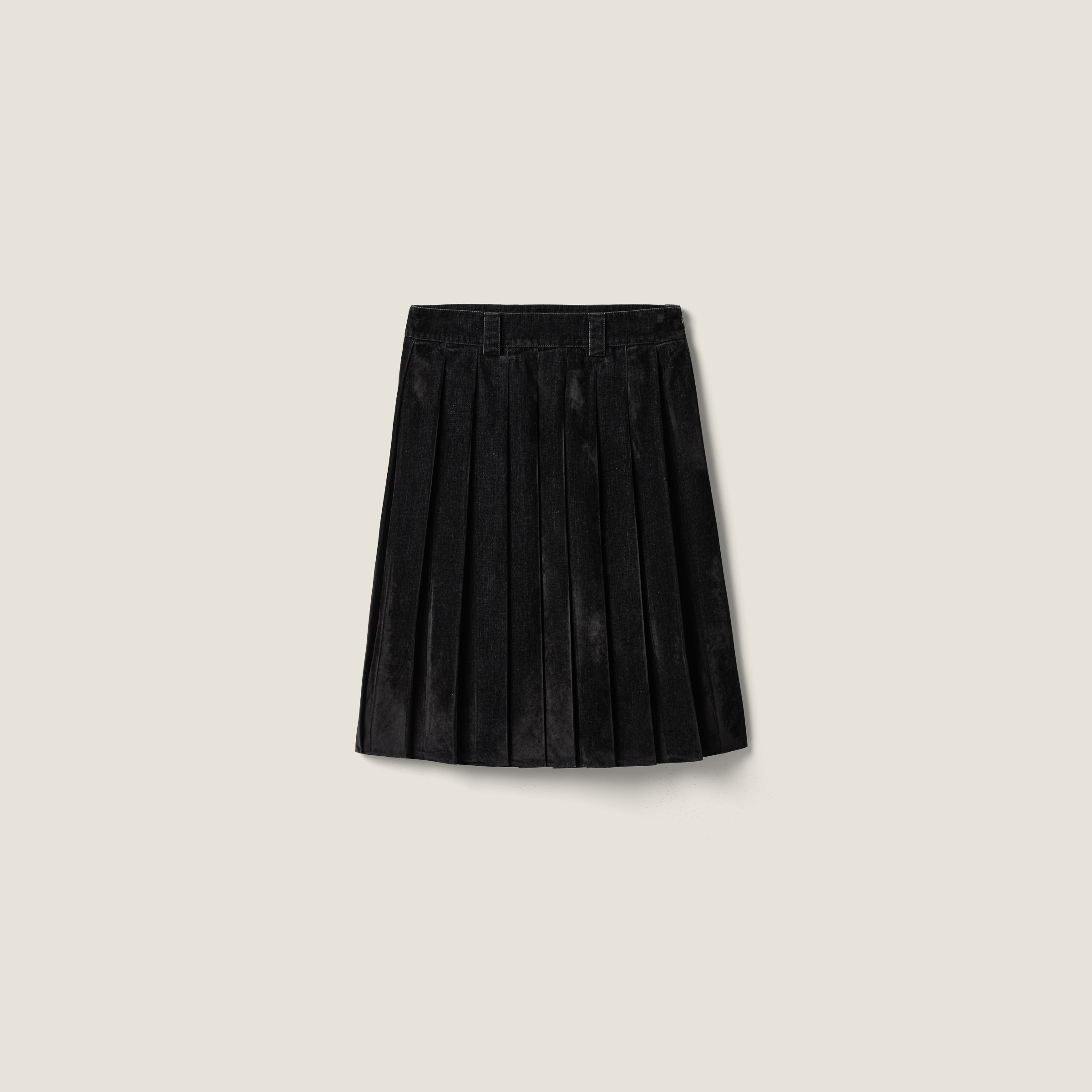 Flocked chambray skirt - 1