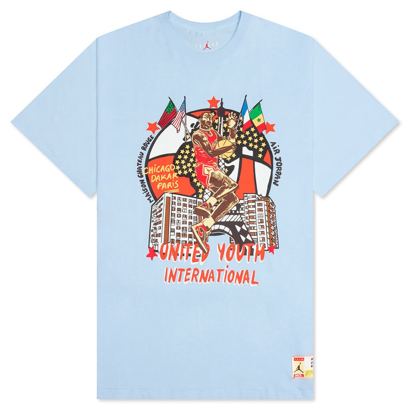 JORDAN X MAISON CHATEAU ROUGE GX TEE - CELESTINE BLUE/ORANGE - 1