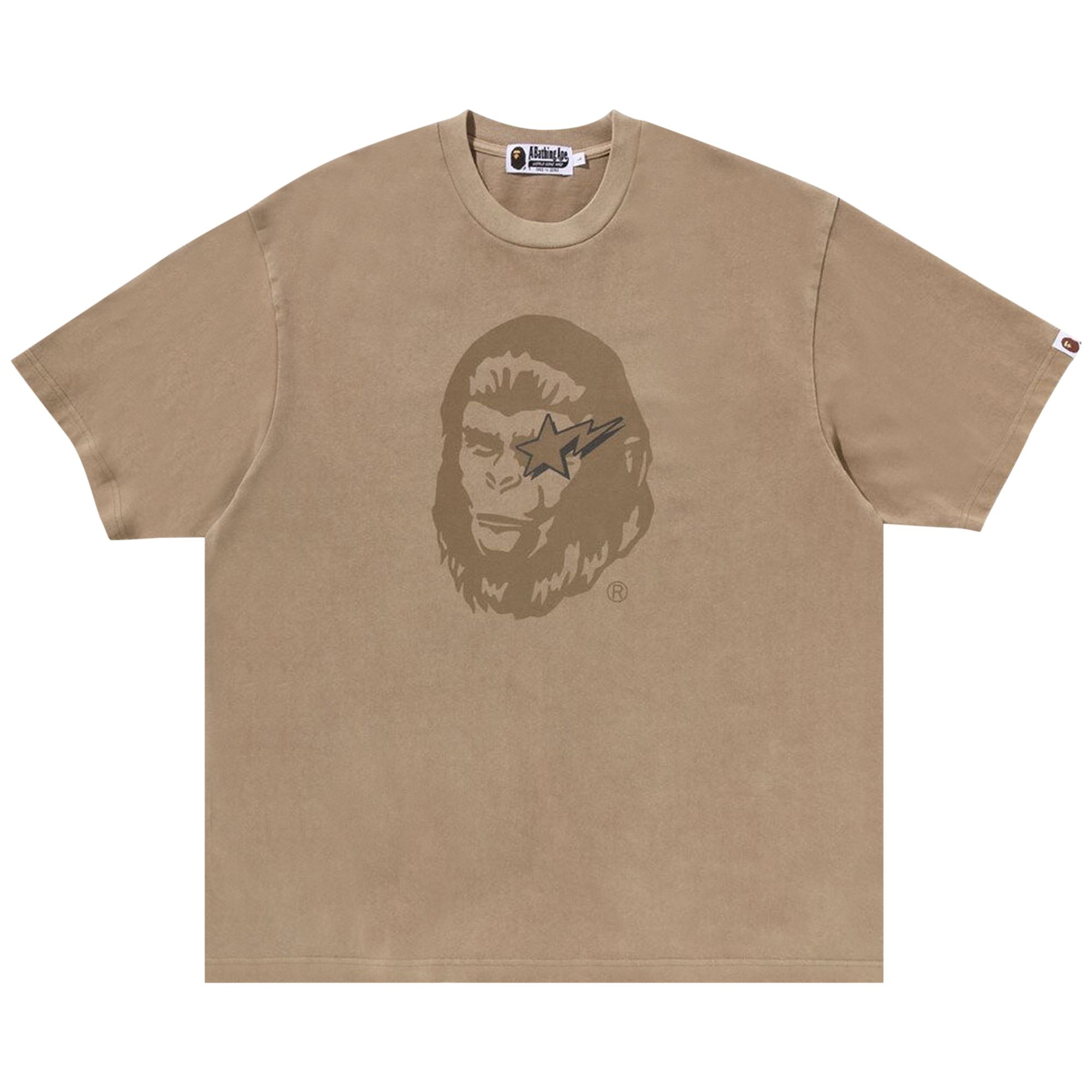 BAPE WGM Garment Dyed Relaxed Fit Tee 'Beige' - 1