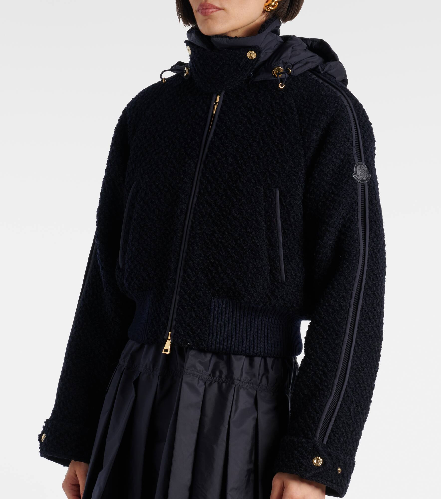 Hooded virgin wool down jacket - 4