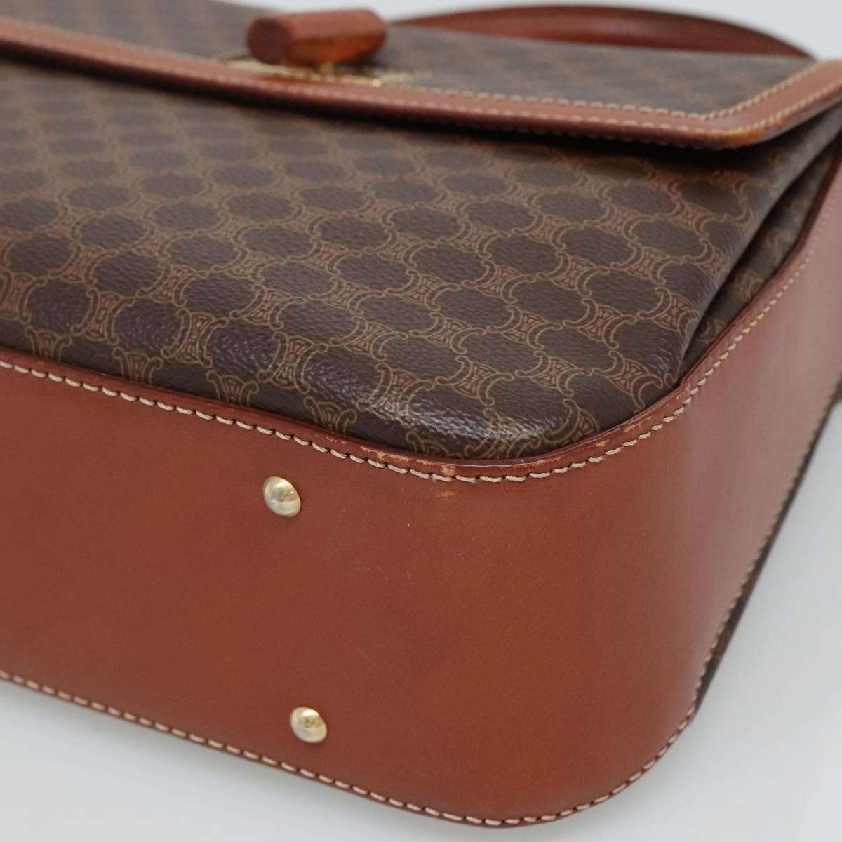 CELINE Macadam Canvas Hand Bag Pvc Leather Brown - 15