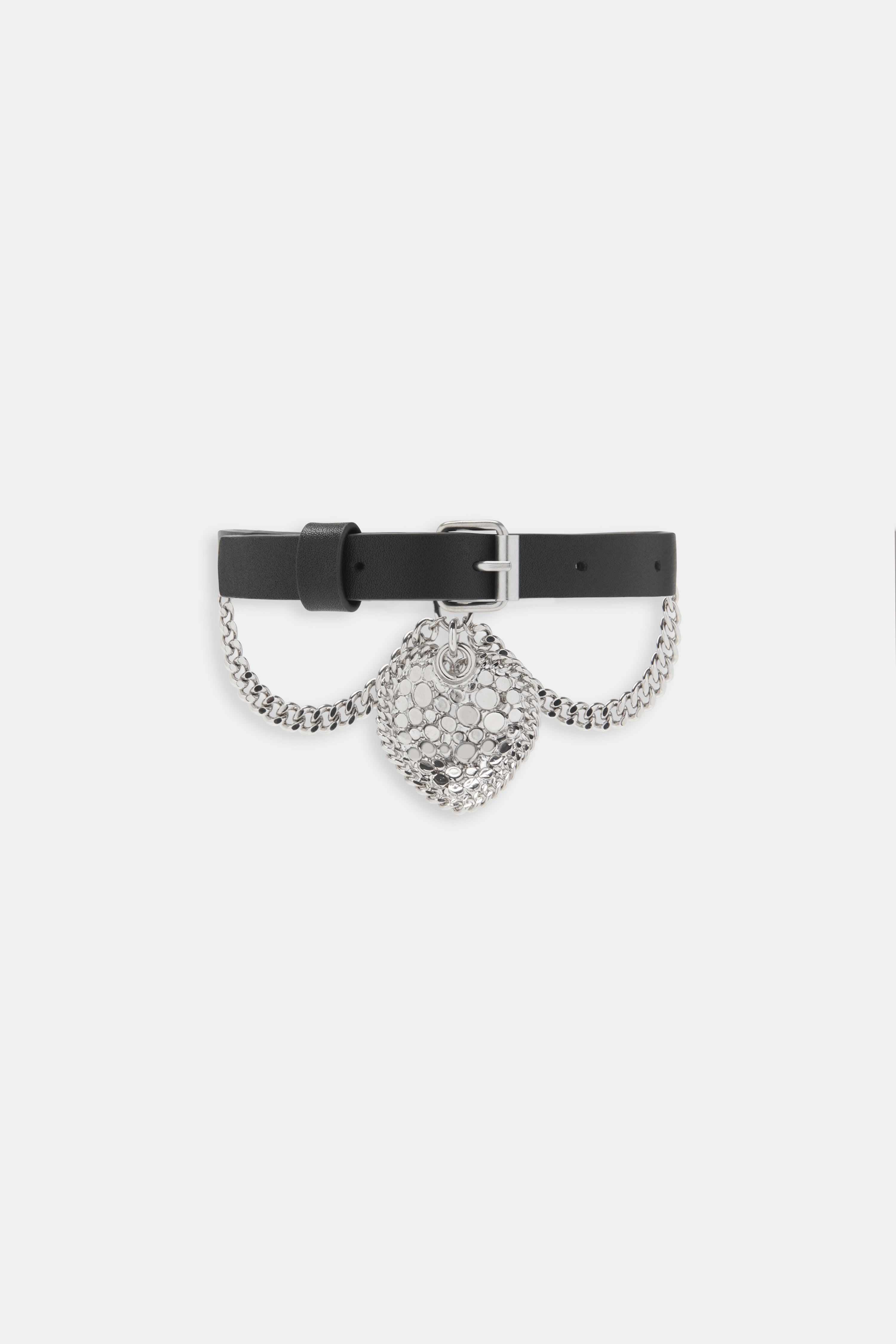LEATHER CHOKER WITH HEART - 2