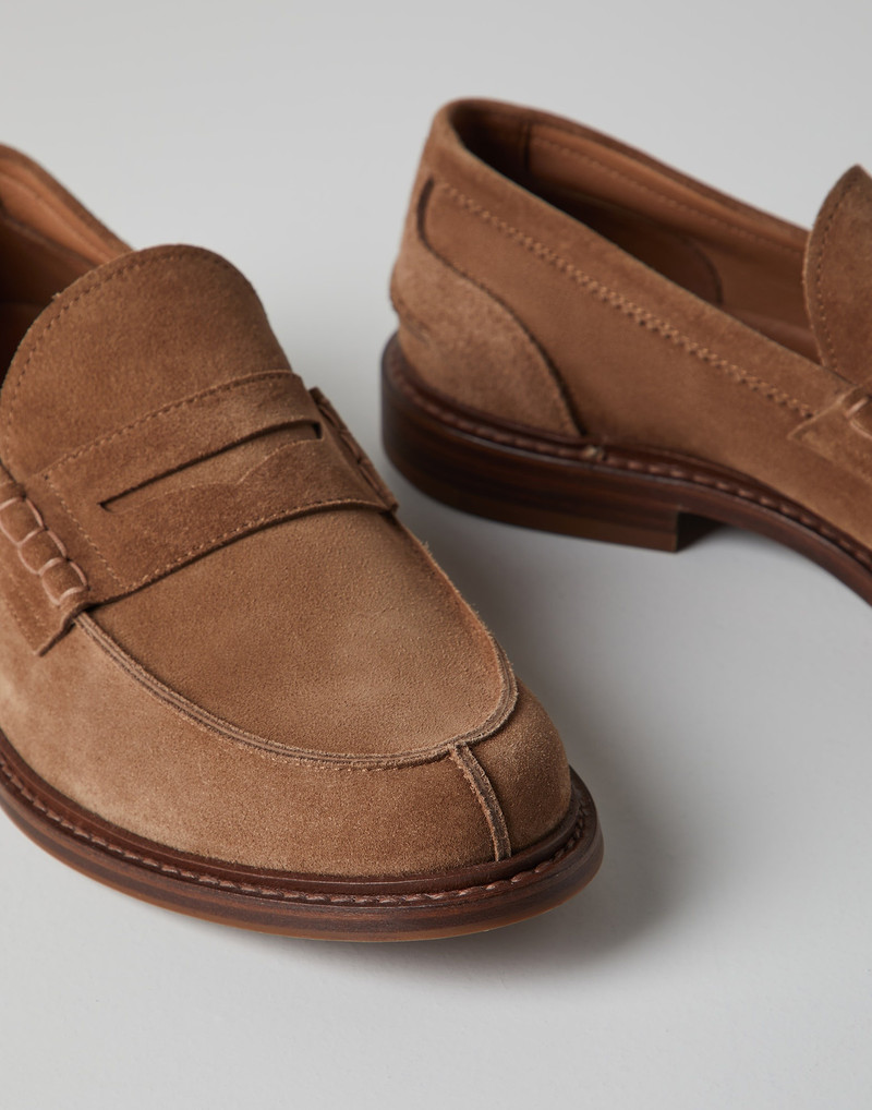 Suede unlined penny loafers 4