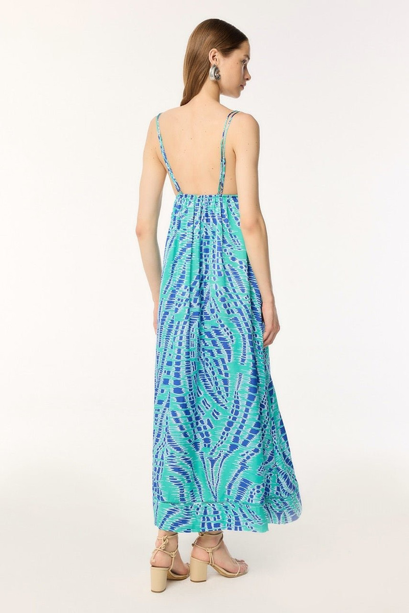 Poupette St Barth Long Dress Cassandra - Sky Kalina outlook