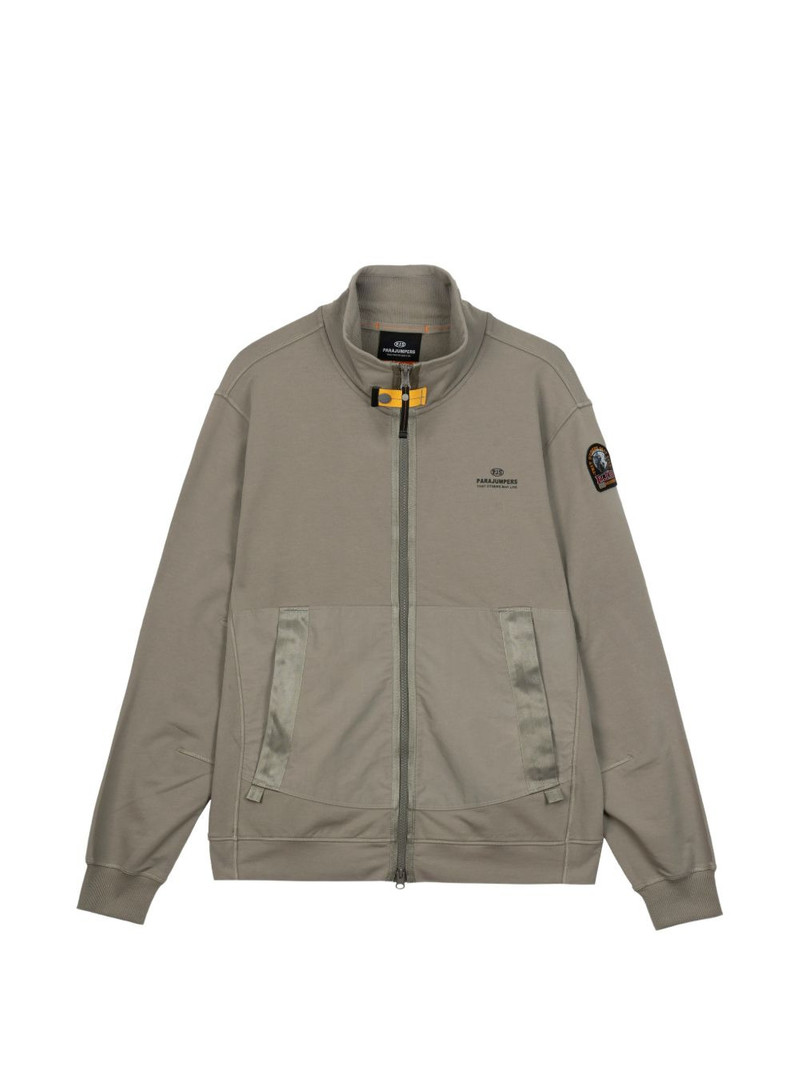 logo-patch zip-up sweater 1