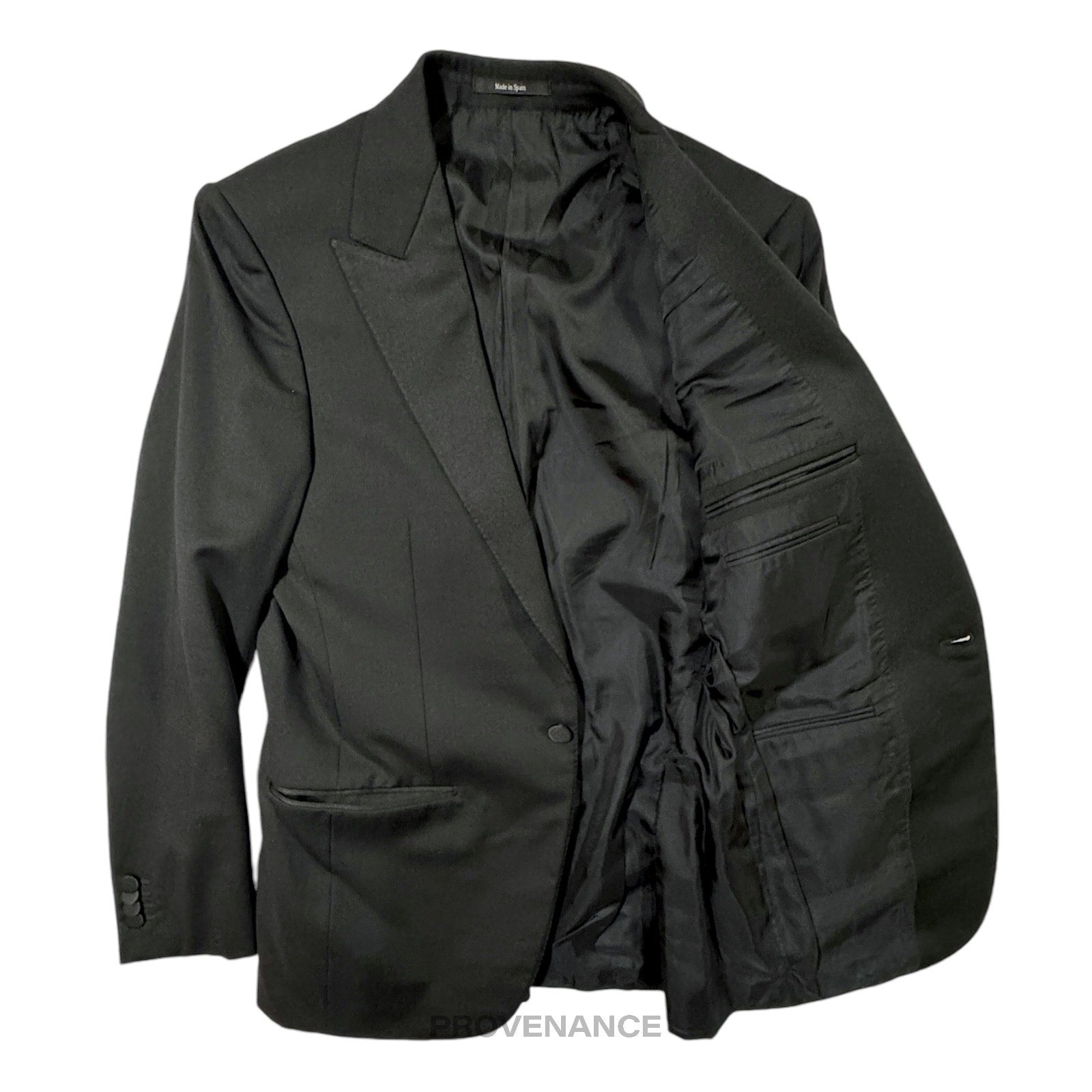 Zegna Black Dinner Jacket Coat Tuxedo - Peak 36 46 - 4