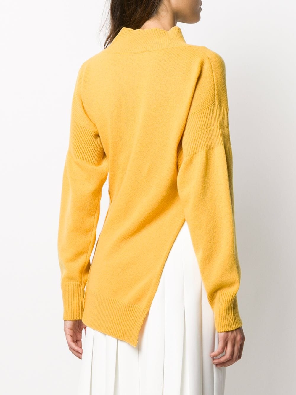 asymmetric slit neck jumper - 4