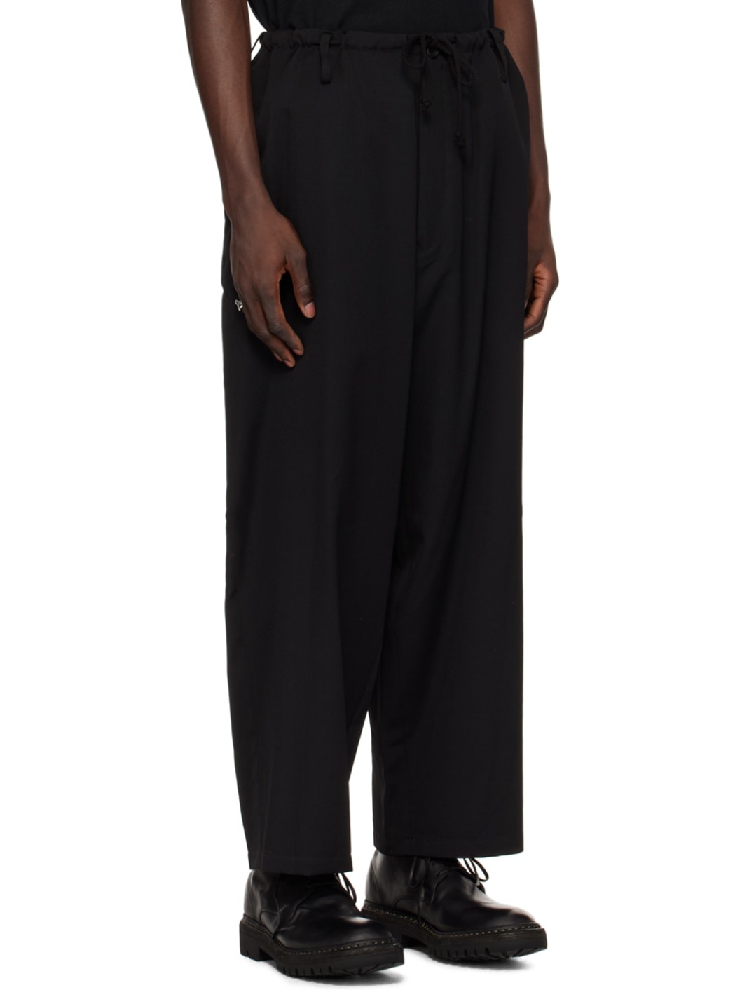 Black Drawstring Trousers - 2