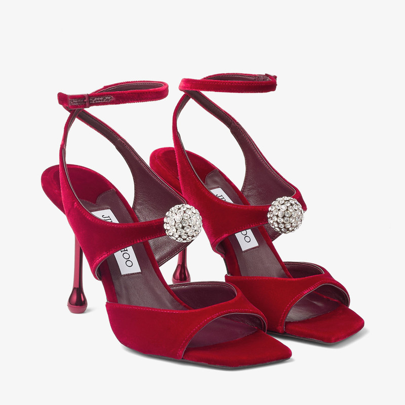 Orb 95 Ruby Red Velvet Sandals 2