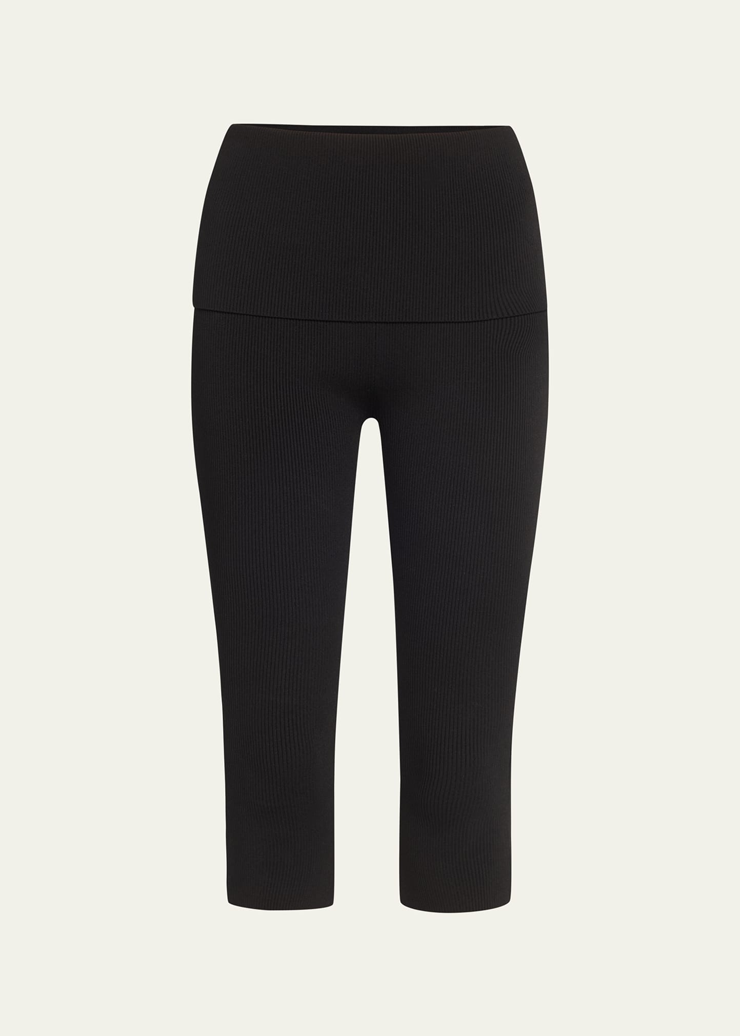 Compact Ribbed Pull-On Capris - 1