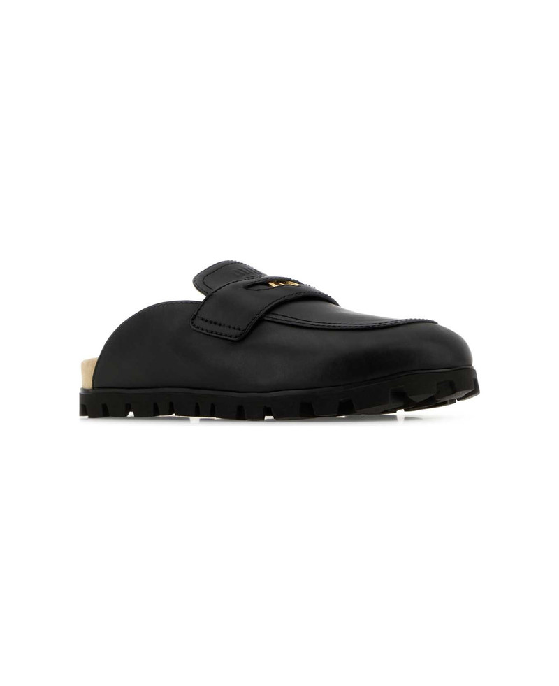 Miu Miu Black Leather Slippers outlook